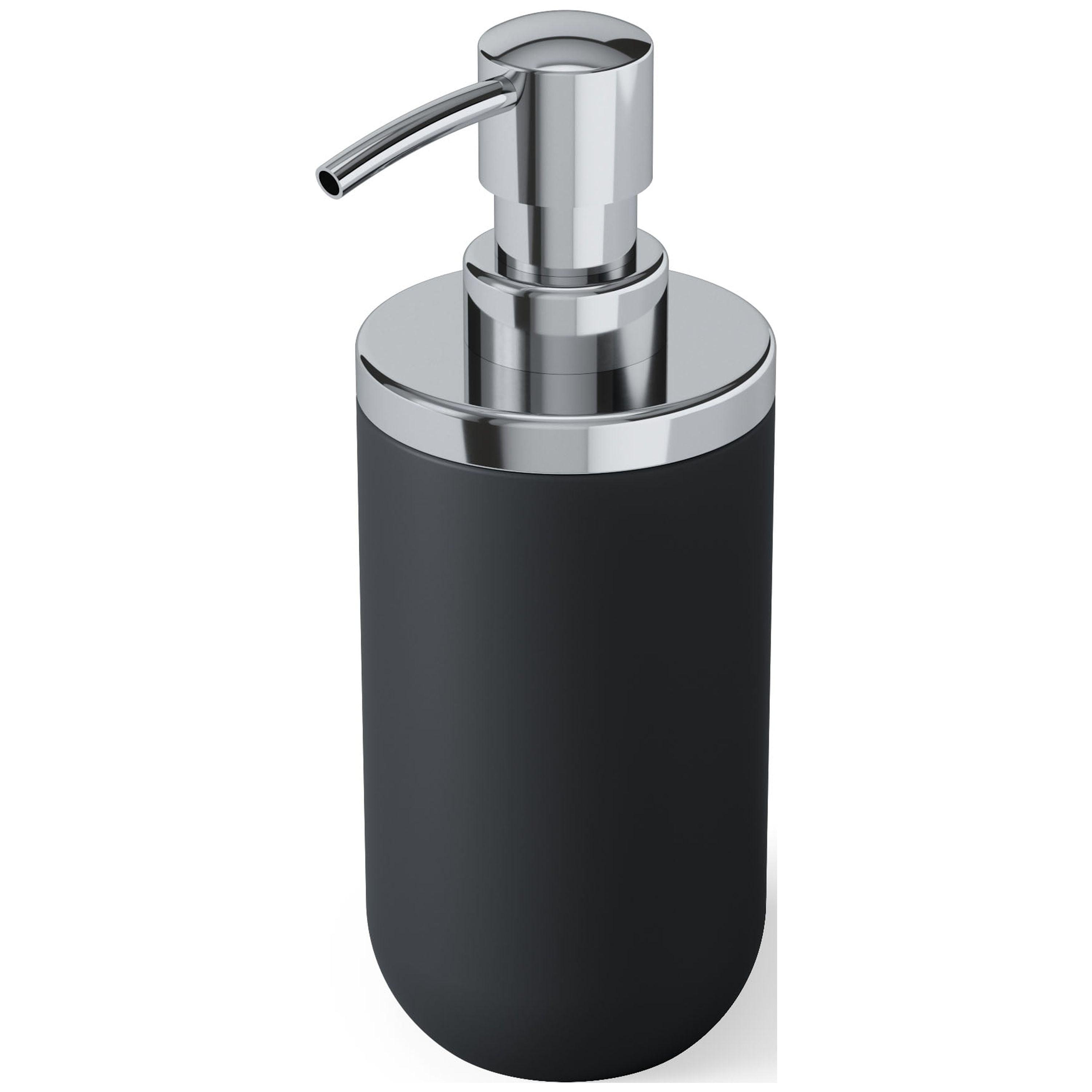 Matte Black and Chrome Industrial Soap Dispenser