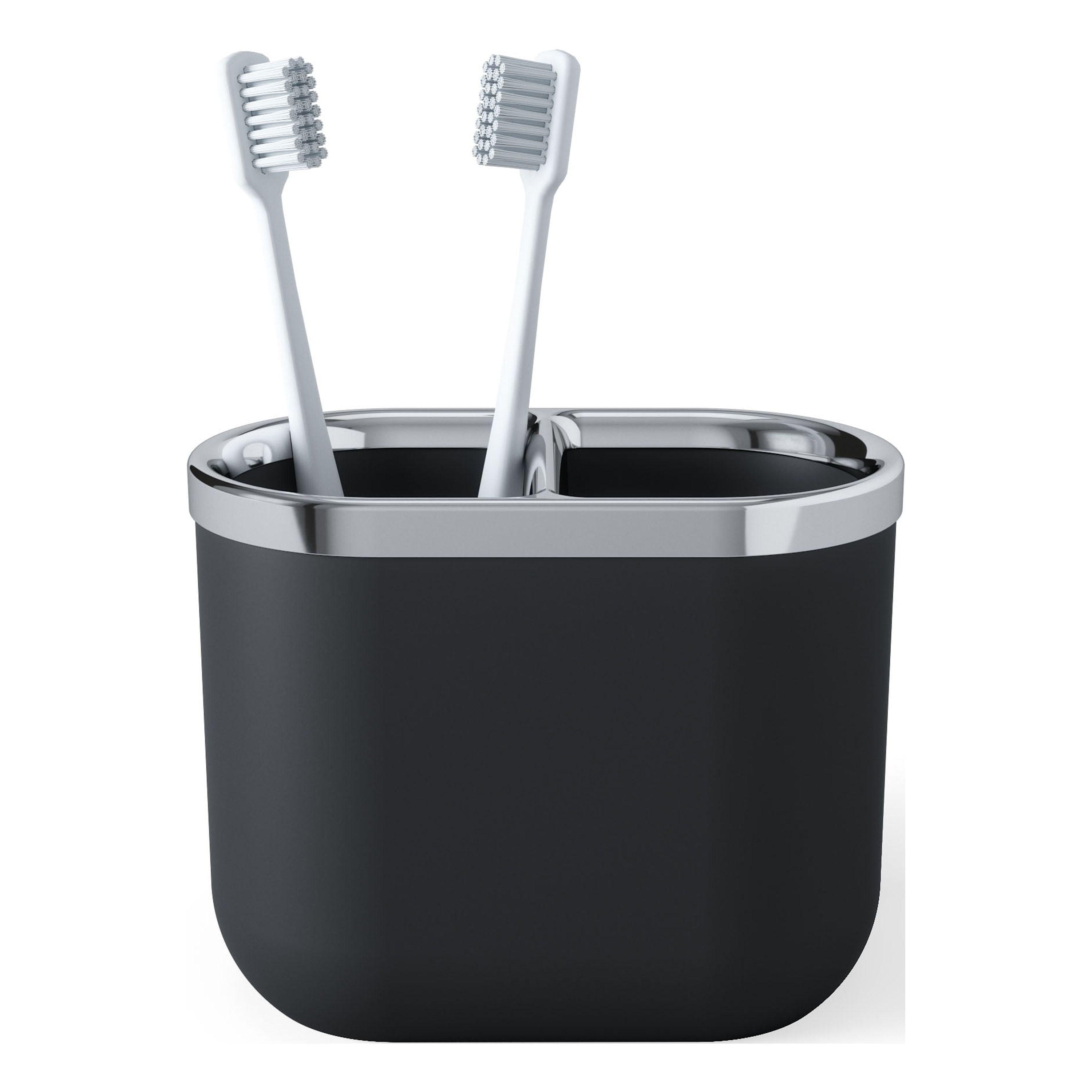 Junip Black and Chrome Modern Toothbrush Holder