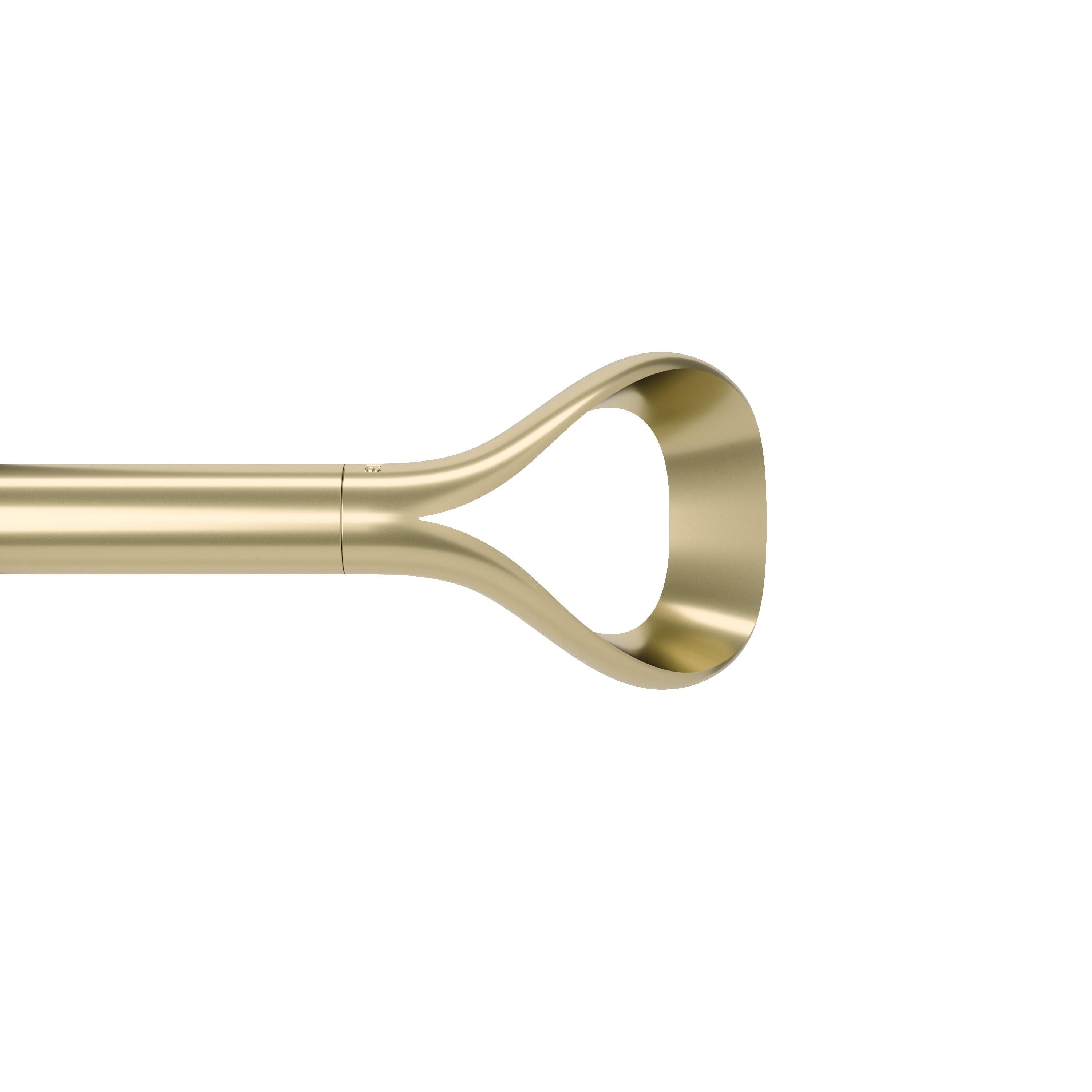 Gold Adjustable Modern Curtain Rod with Loop End 42-120"