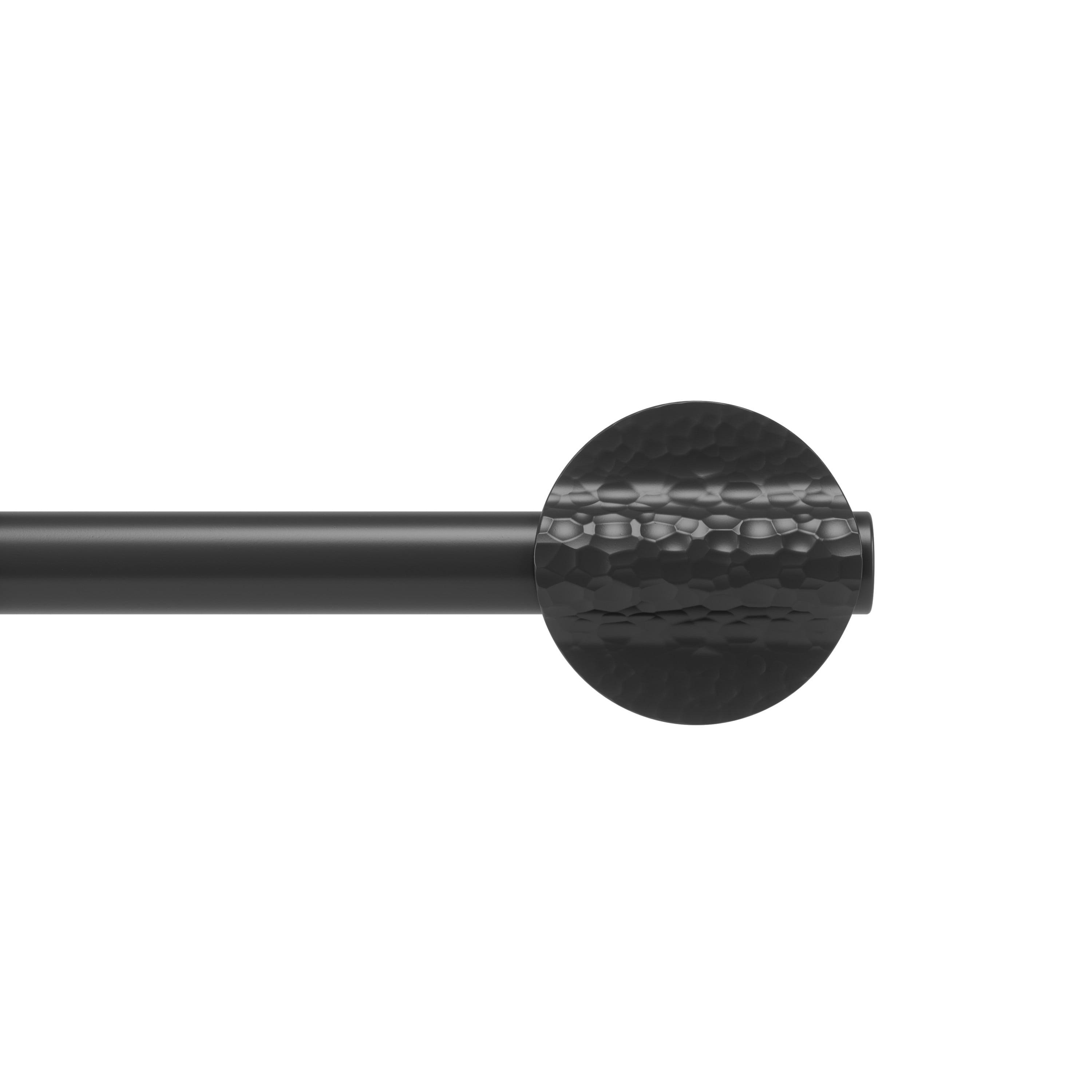 Matte Black Adjustable Steel Curtain Rod with Forged Finials