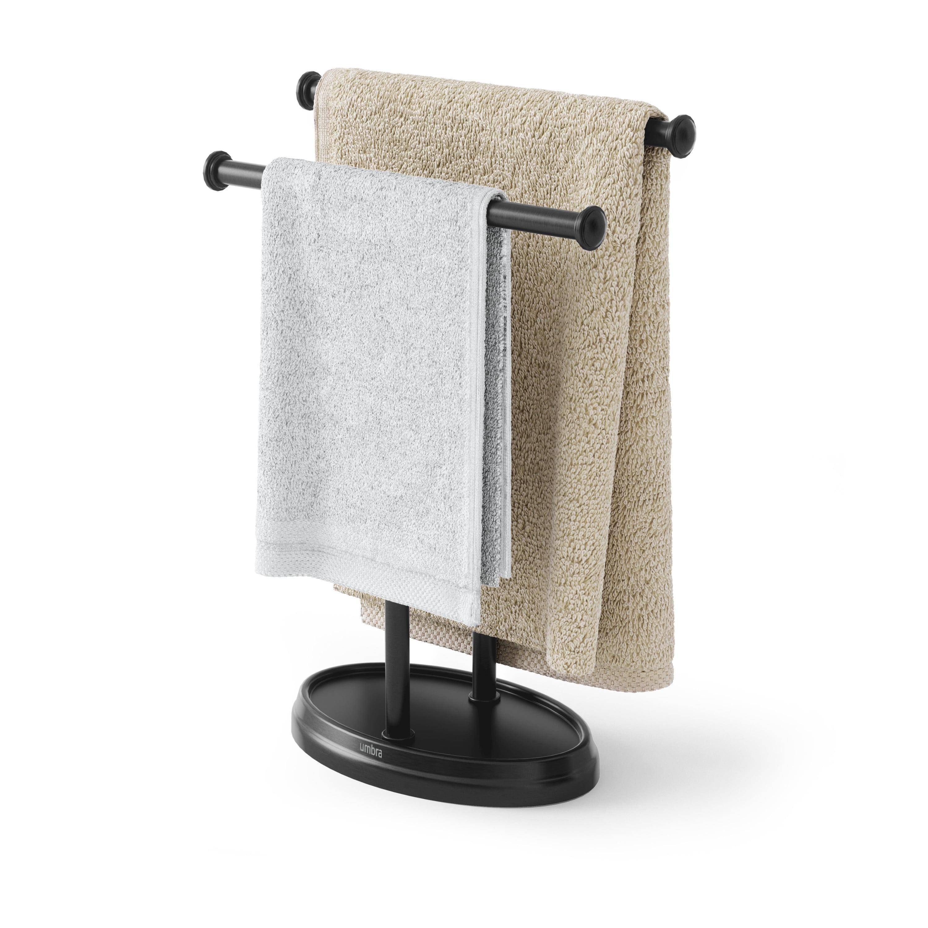 Black Nickel Freestanding Double Towel Stand