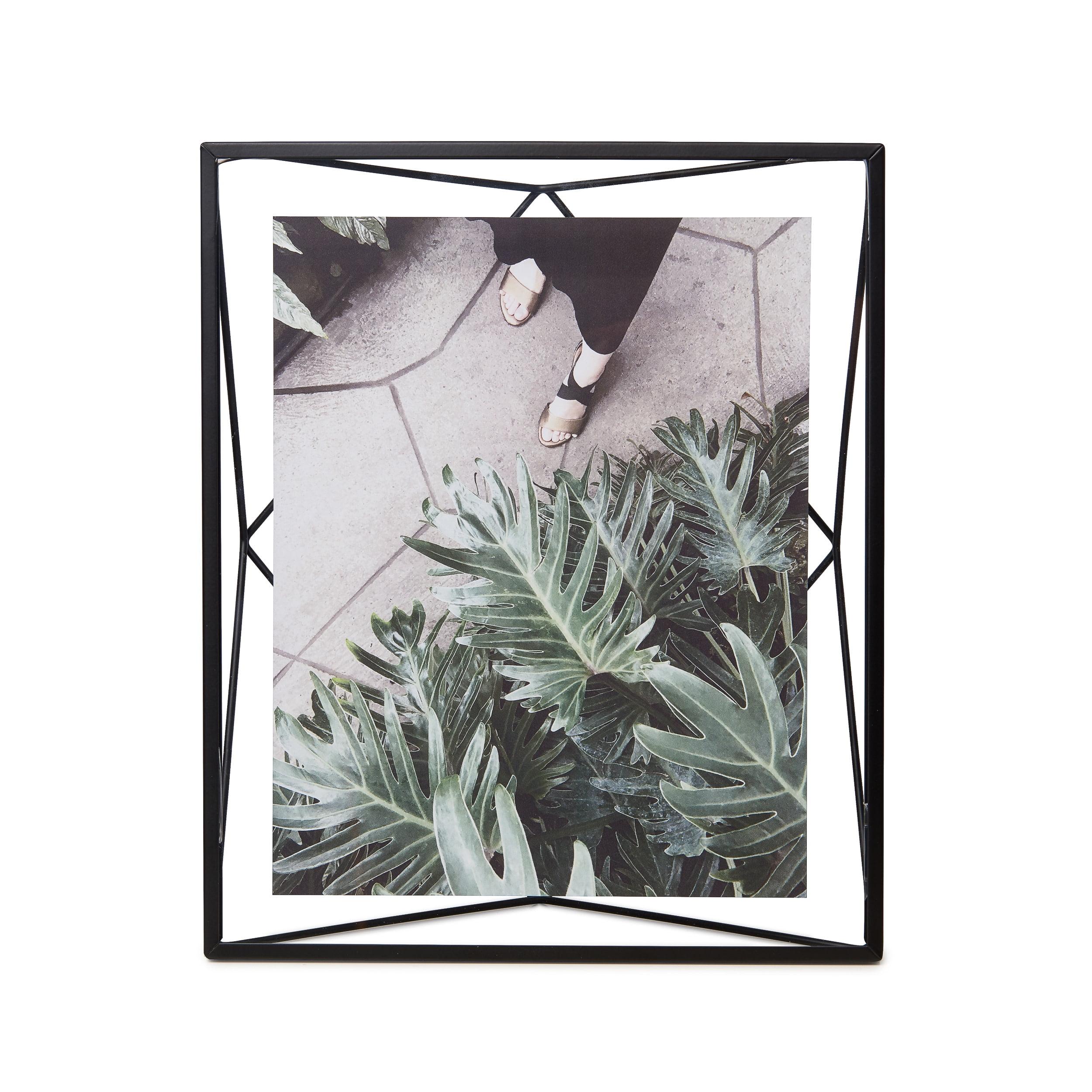 8"x10" Umbra Prisma Picture Frame Black: Modern Steel Design, Wall or Tabletop, Sawtooth Back