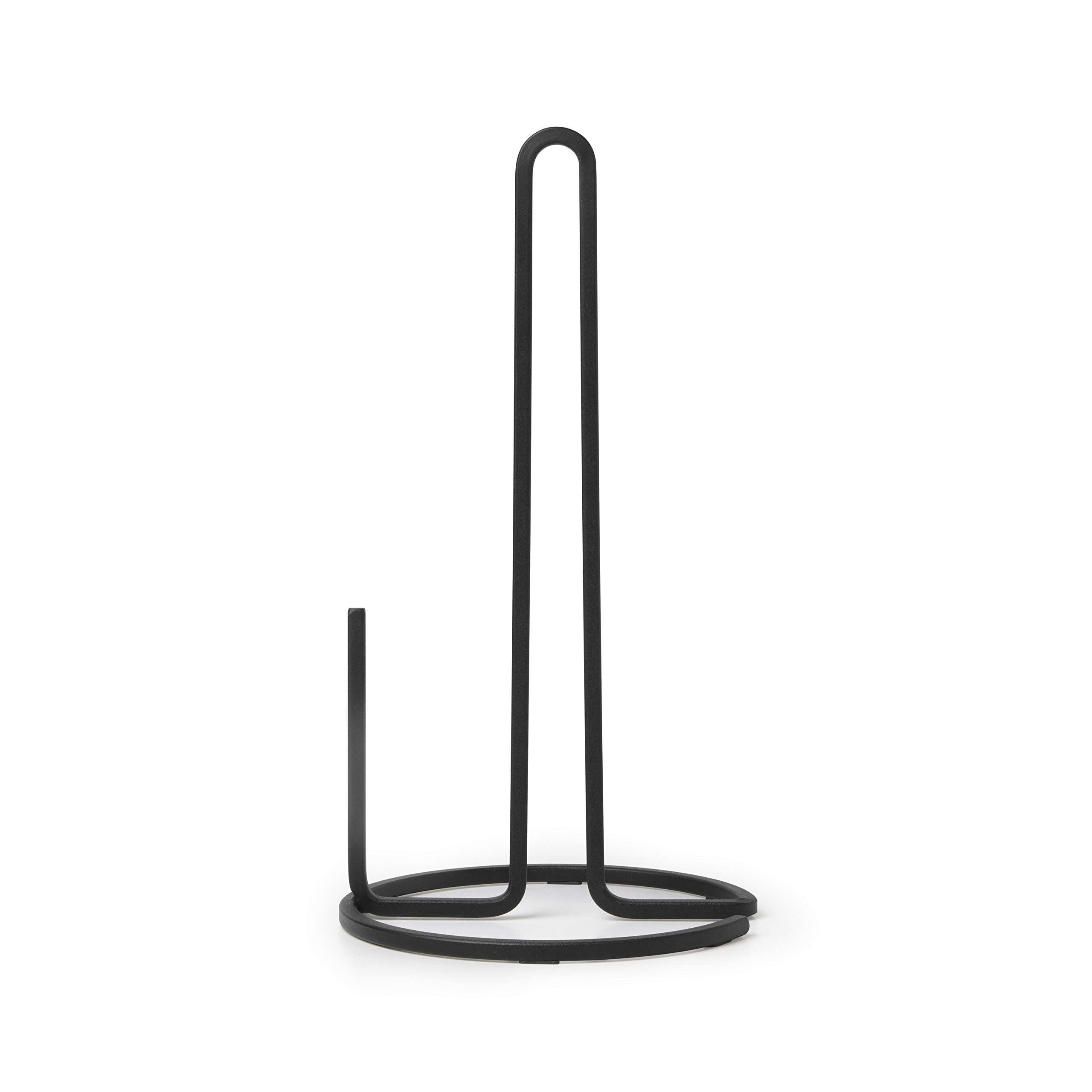Umbra Squire Paper Towel Holder for Kitchen, Bent Metal Wire Looks Like Cast Iron, Black