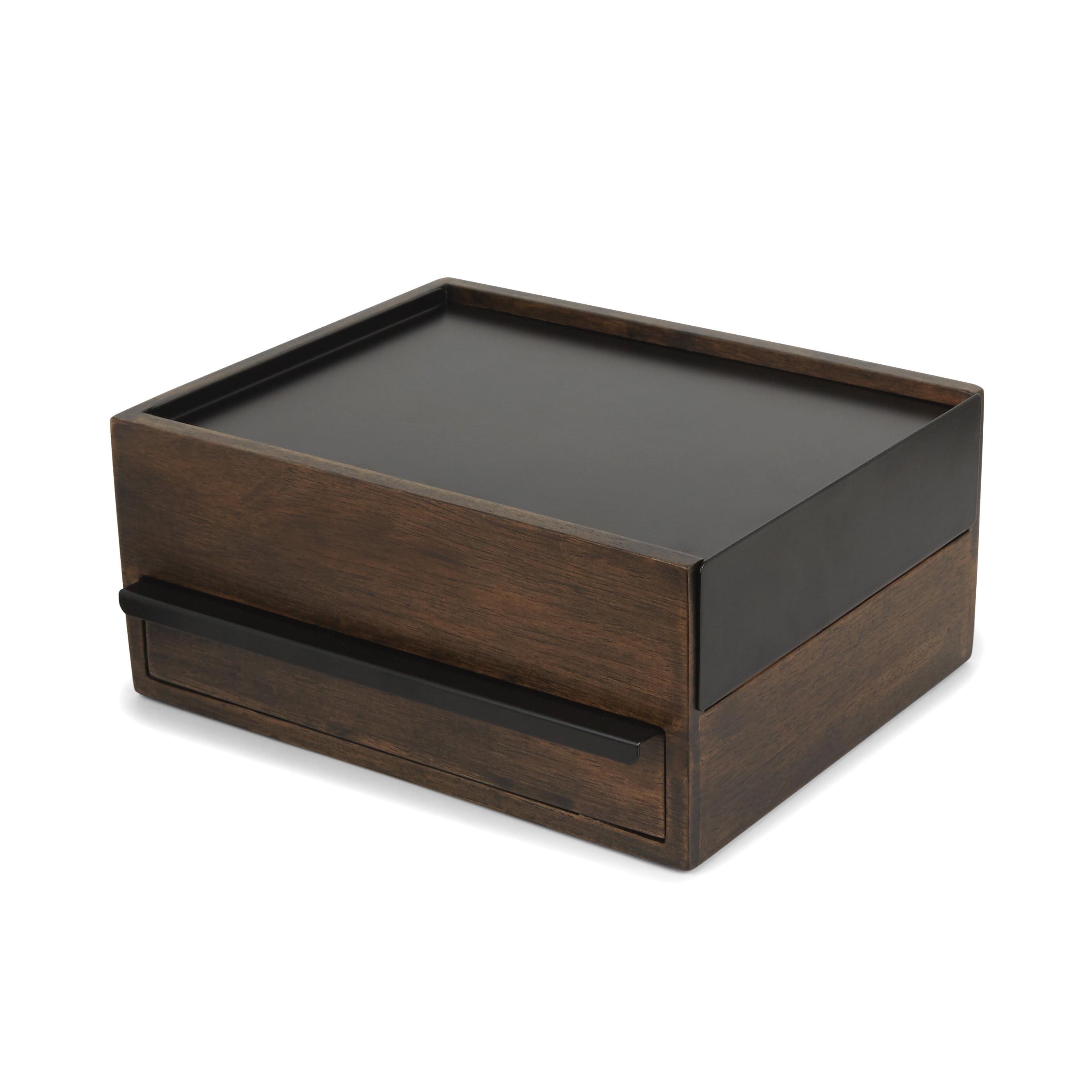 Sung Wook Park Black/Walnut Hardwood Metal Rectangular Jewelry Box