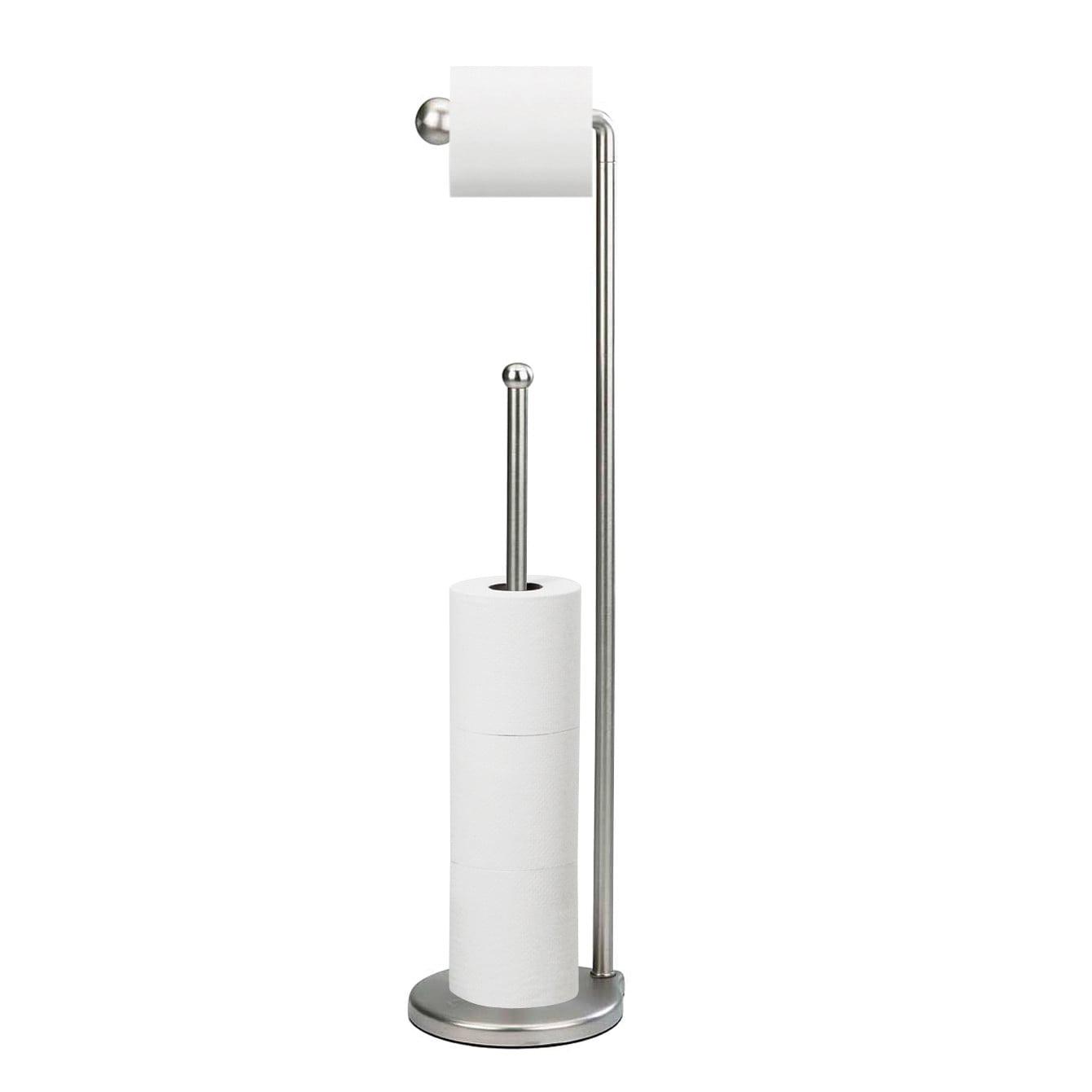 Nickel Metal Teardrop Toilet Paper Stand with Weighted Base