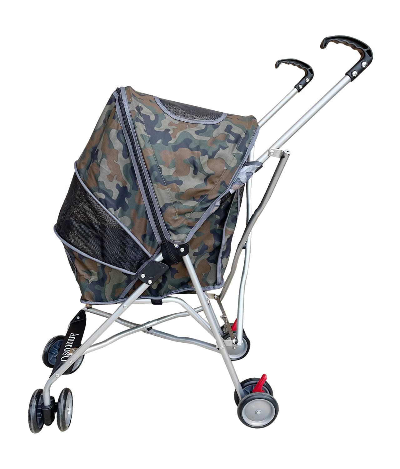 Camouflage Foldable Pet Stroller with Mesh Window