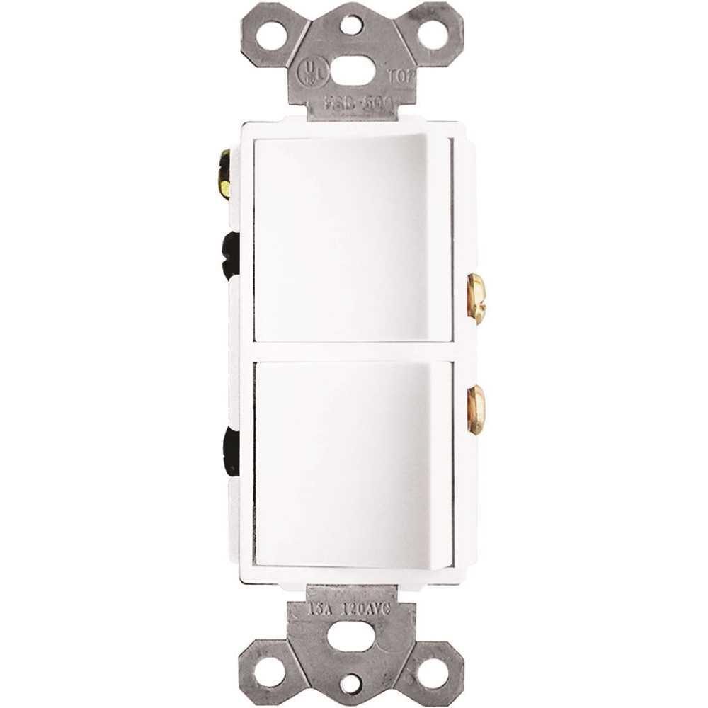 White 2-Function Rocker Combination Switch for Ventilation Fans