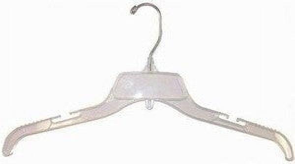 Clear Plastic Unbreakable Shirt Hangers with Swivel Hook, 17"