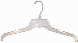 Clear Plastic Shirt Hangers with Steel Swivel Hook, 17-inch, 50-Pack