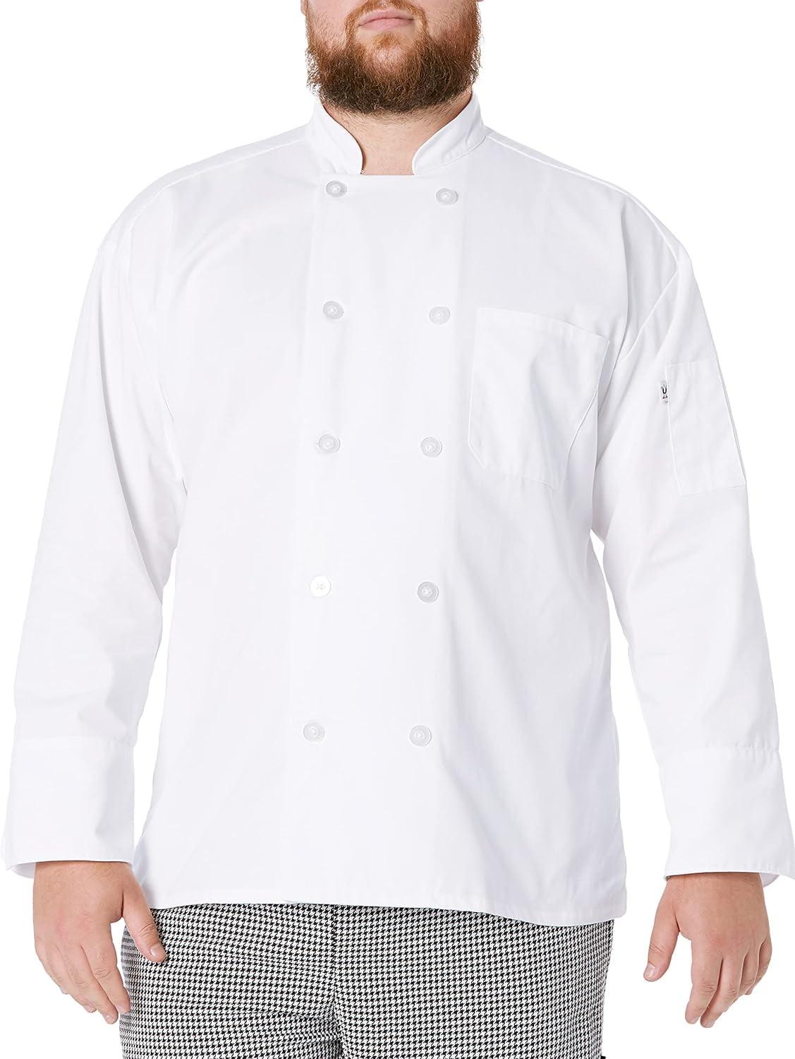 White Long Sleeve Unisex Button Chef Coat