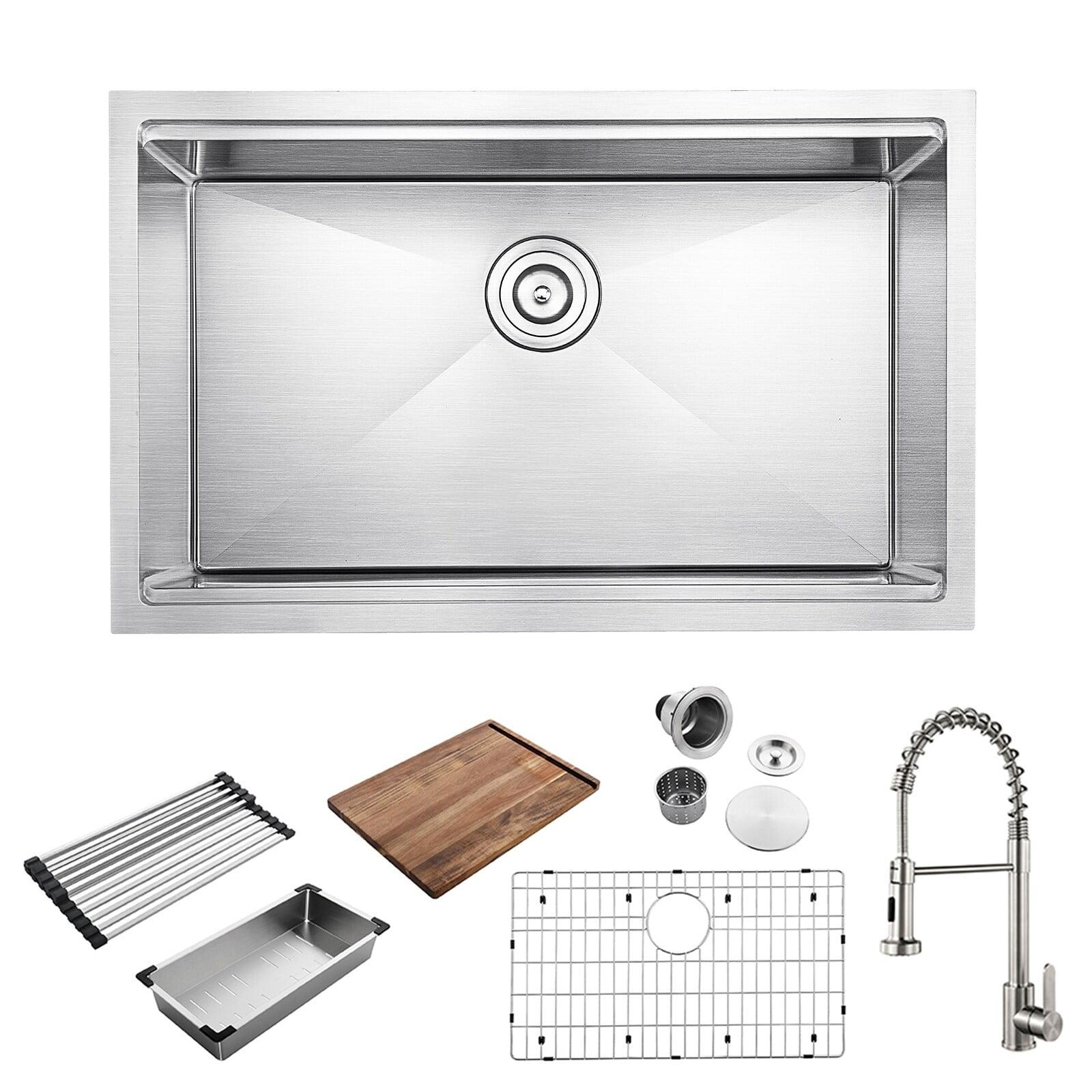 30" L x 19" W Undermount Kitchen Sink with Accessories