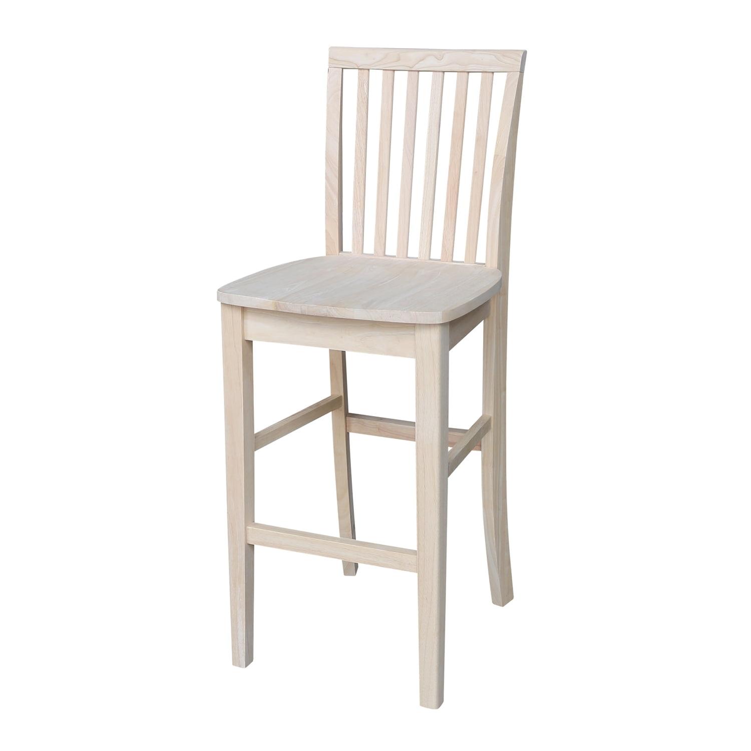 Mission Slat Back Counter Height Barstool Unfinished - International Concepts