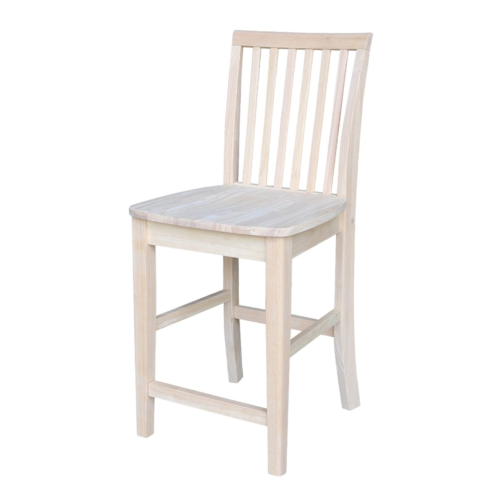 Mission Slat Back Counter Height Barstool Unfinished - International Concepts