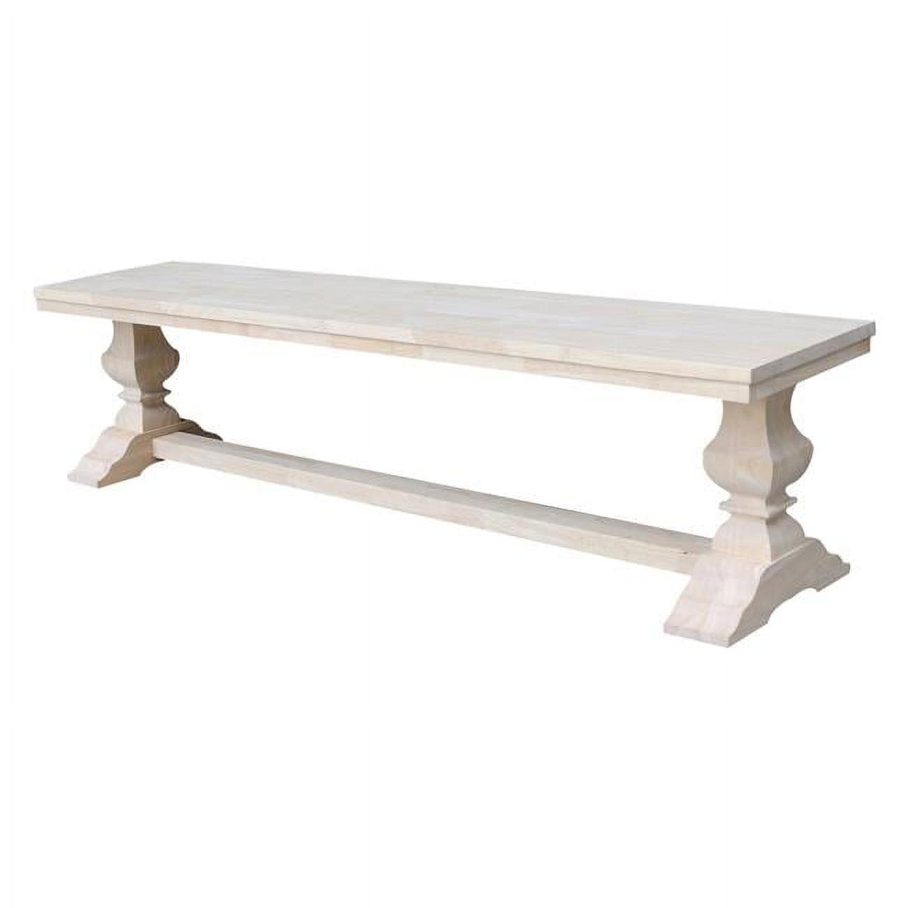 White Wood Traditional Trestle Bench for Living Room