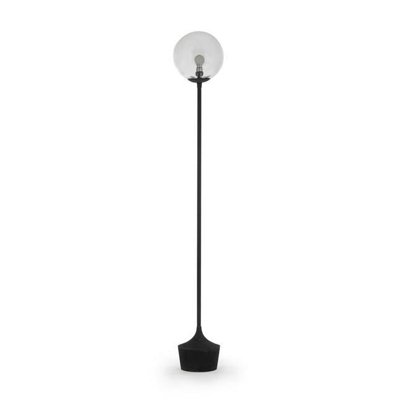 Cannon Textured Metal and Glass Globe Floor Lamp, 64" Black