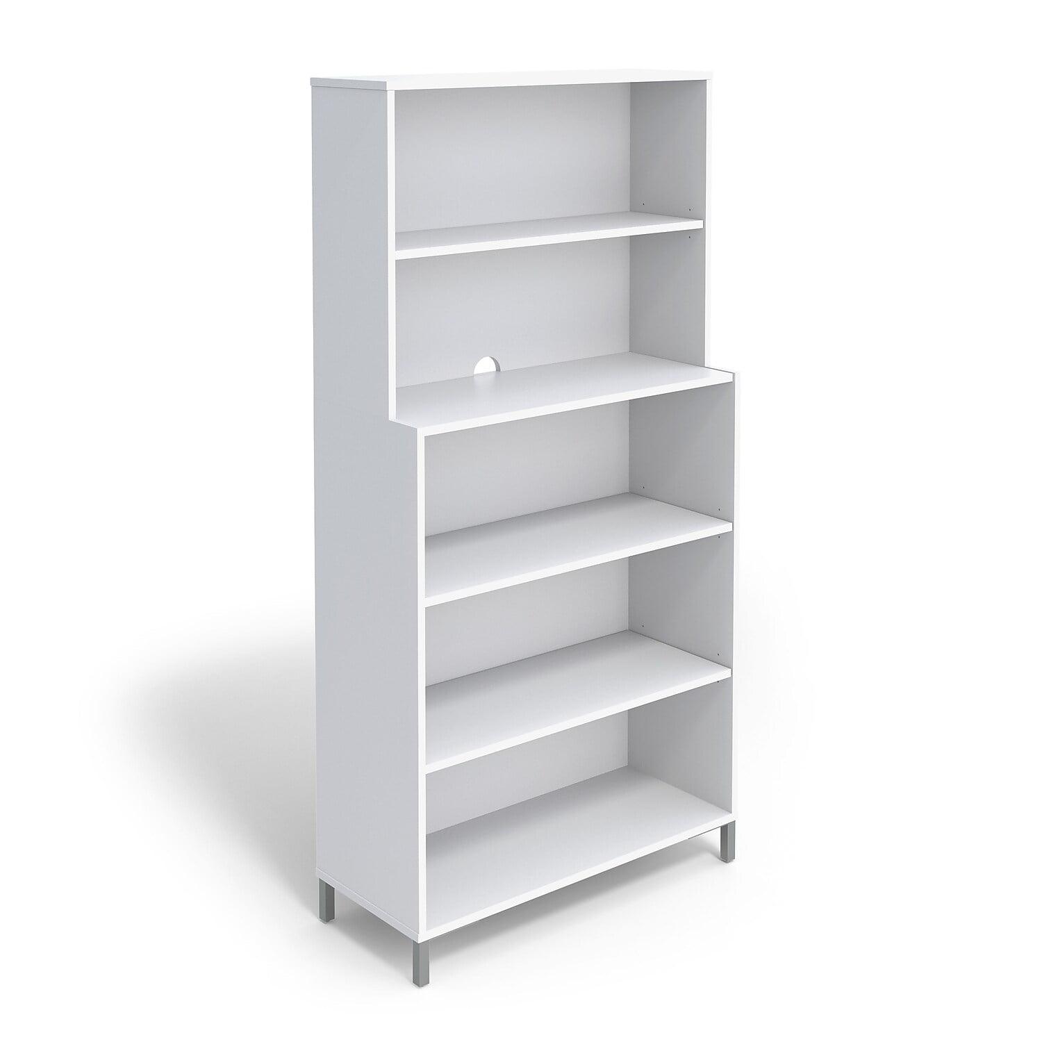 Essentials Bright White Adjustable 5-Shelf Laminate Bookcase