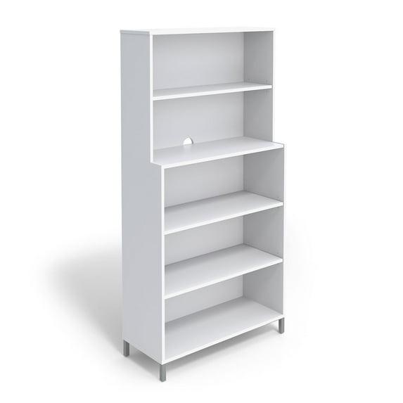 Union & Scale Essentials 5 Shelf 72 inch H Laminate Bookcase White (UN56974)