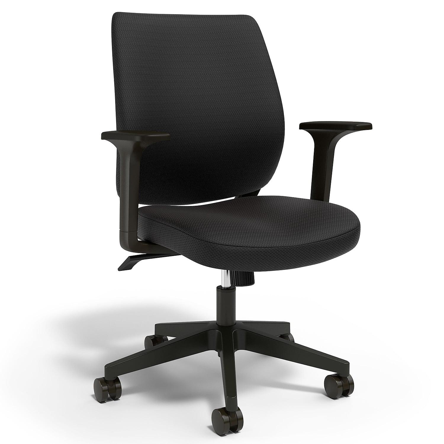 Black Fabric Executive Task Chair with Fixed Arms