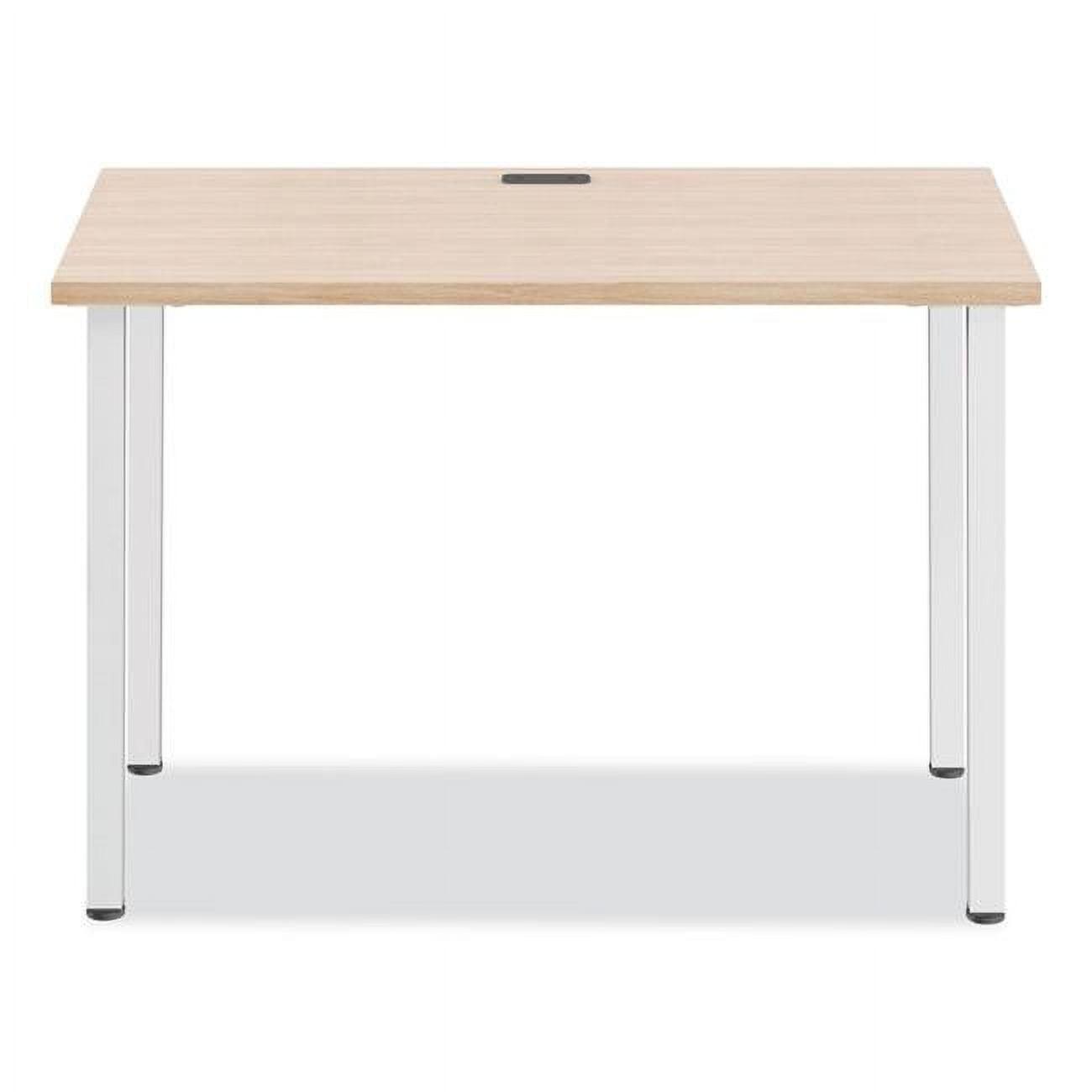 Union & Scale Essentials Writing Table-Desk, 42" x 23.82" x 29.53", Natural Wood/Silver (UOS60411CC)