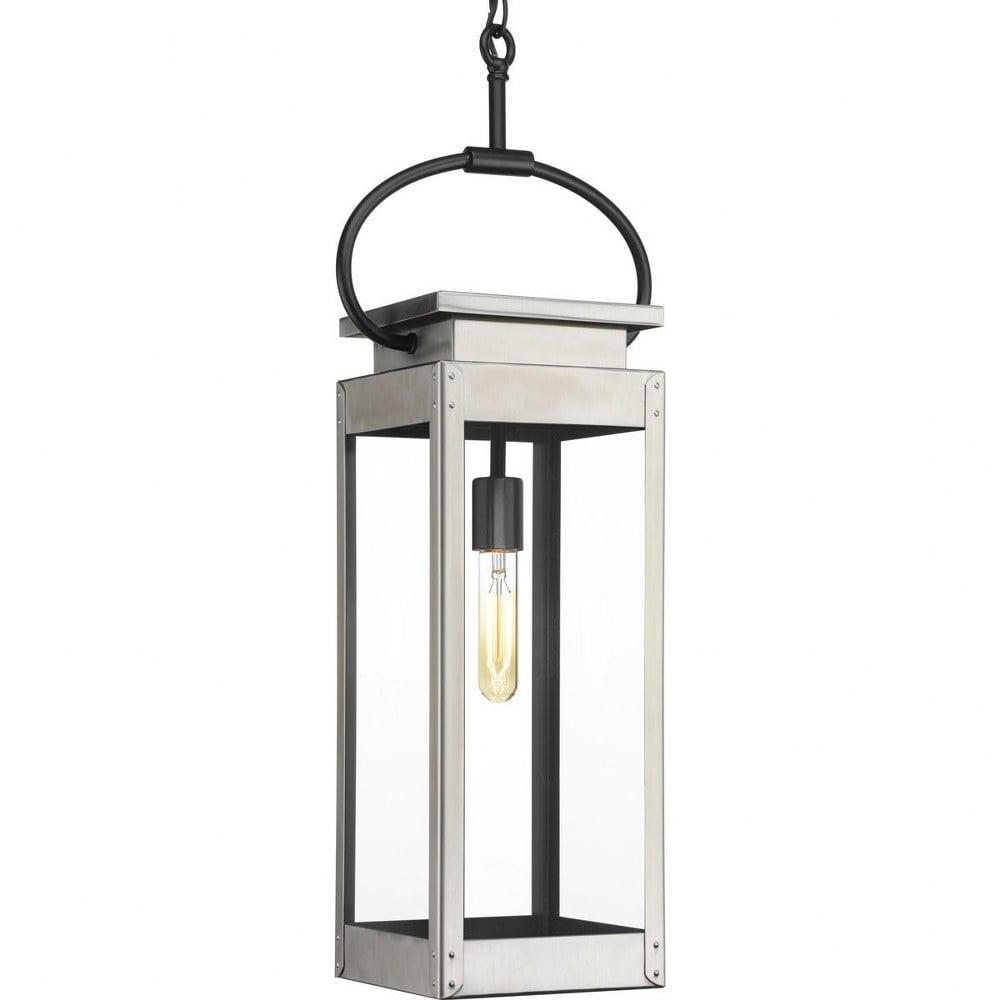 Union Square Stainless Steel Glass Hanging Lantern