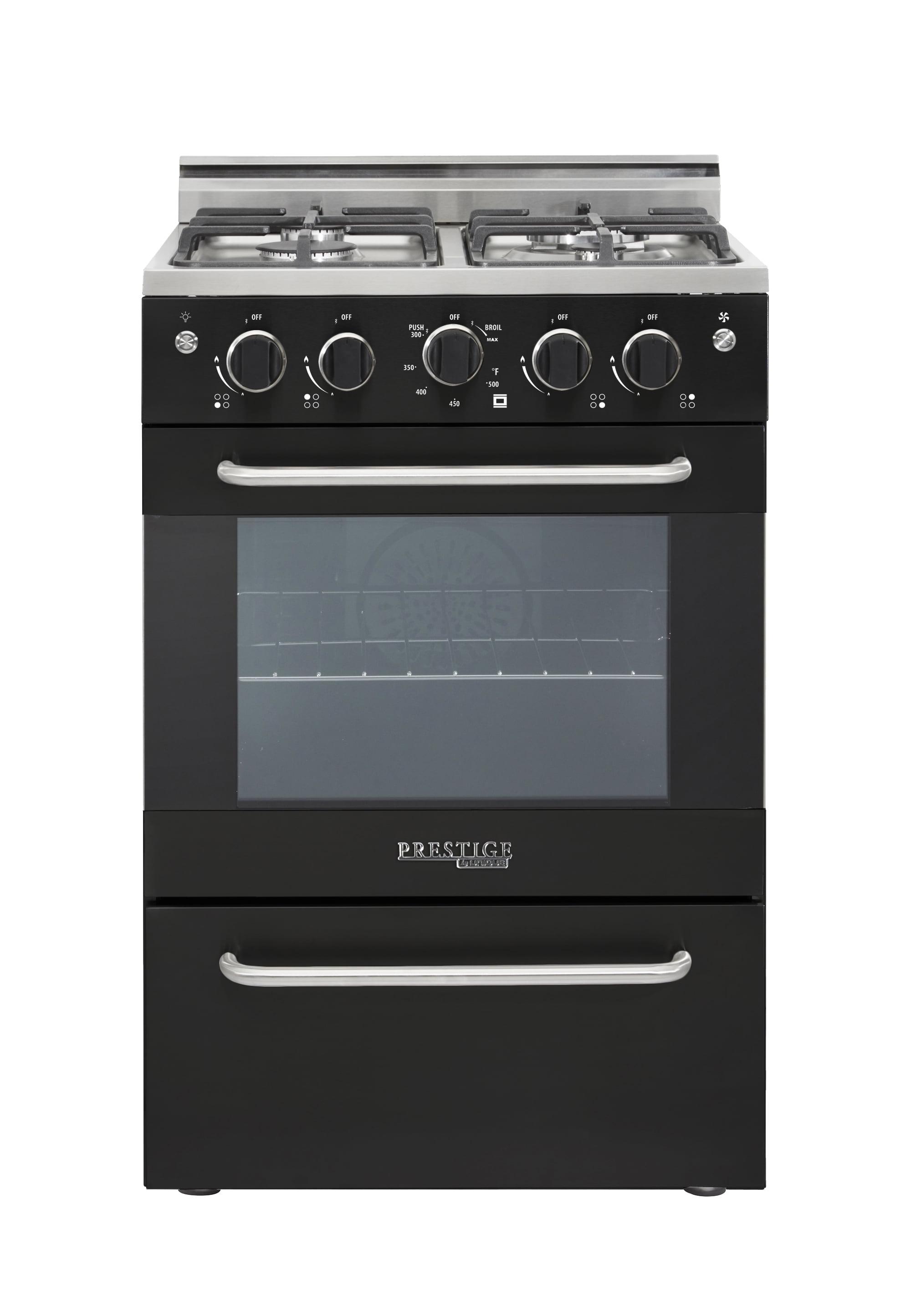 Unique Appliances Prestige 23.5" 4 burner 2.3 cu. ft. Freestanding Gas Range with Convection Oven UGP-24V PC1 B