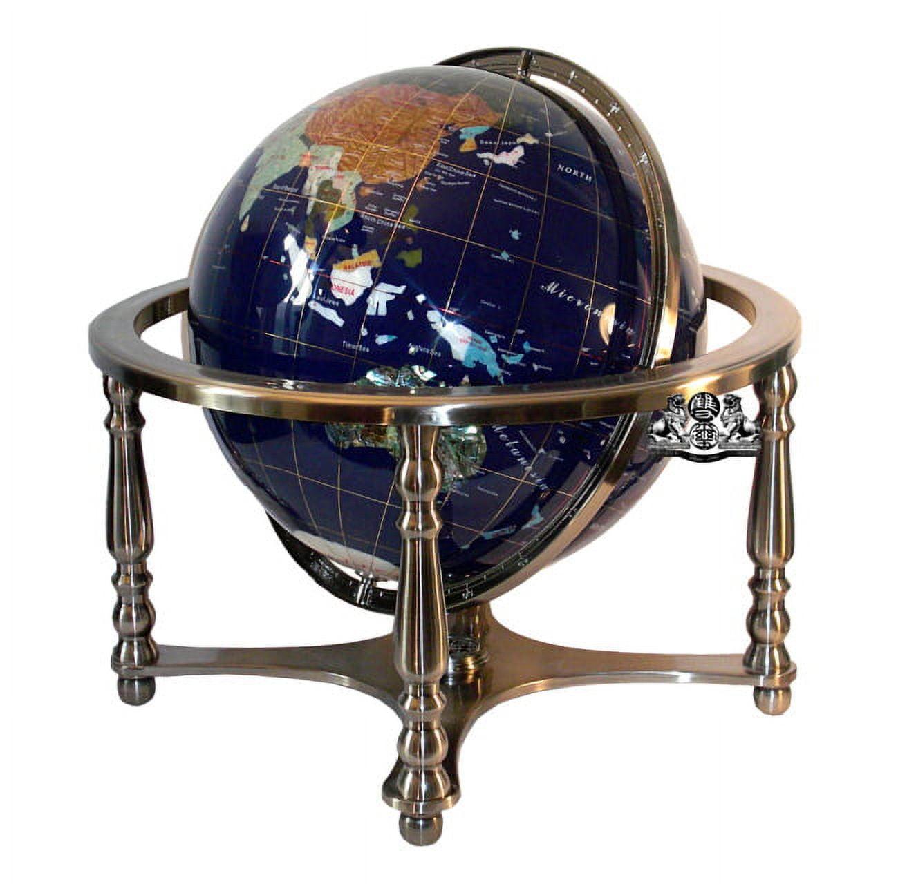 Blue Lapis 21-Inch Gemstone Globe with Silver Stand