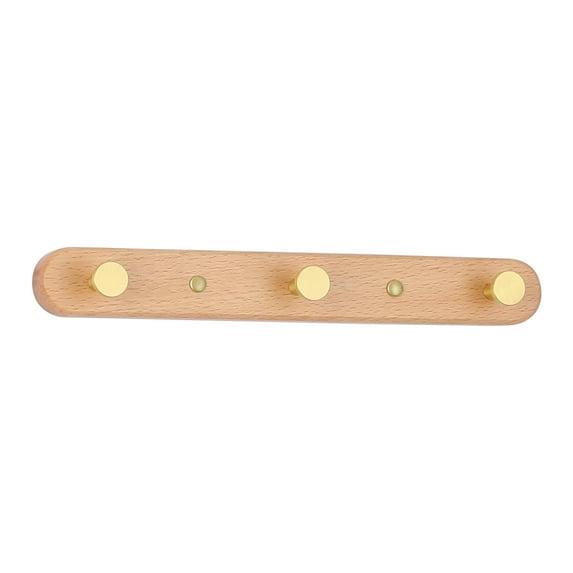 Unique Bargains 1 Pack Coat Rack Wall Mount Coat Hook Hat Rack with 3 Hooks Light Brown
