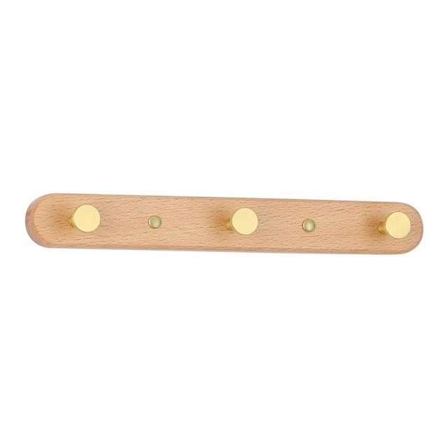 Unique Bargains 1 Pack Coat Rack Wall Mount Coat Hook Hat Rack with 3 Hooks Light Brown