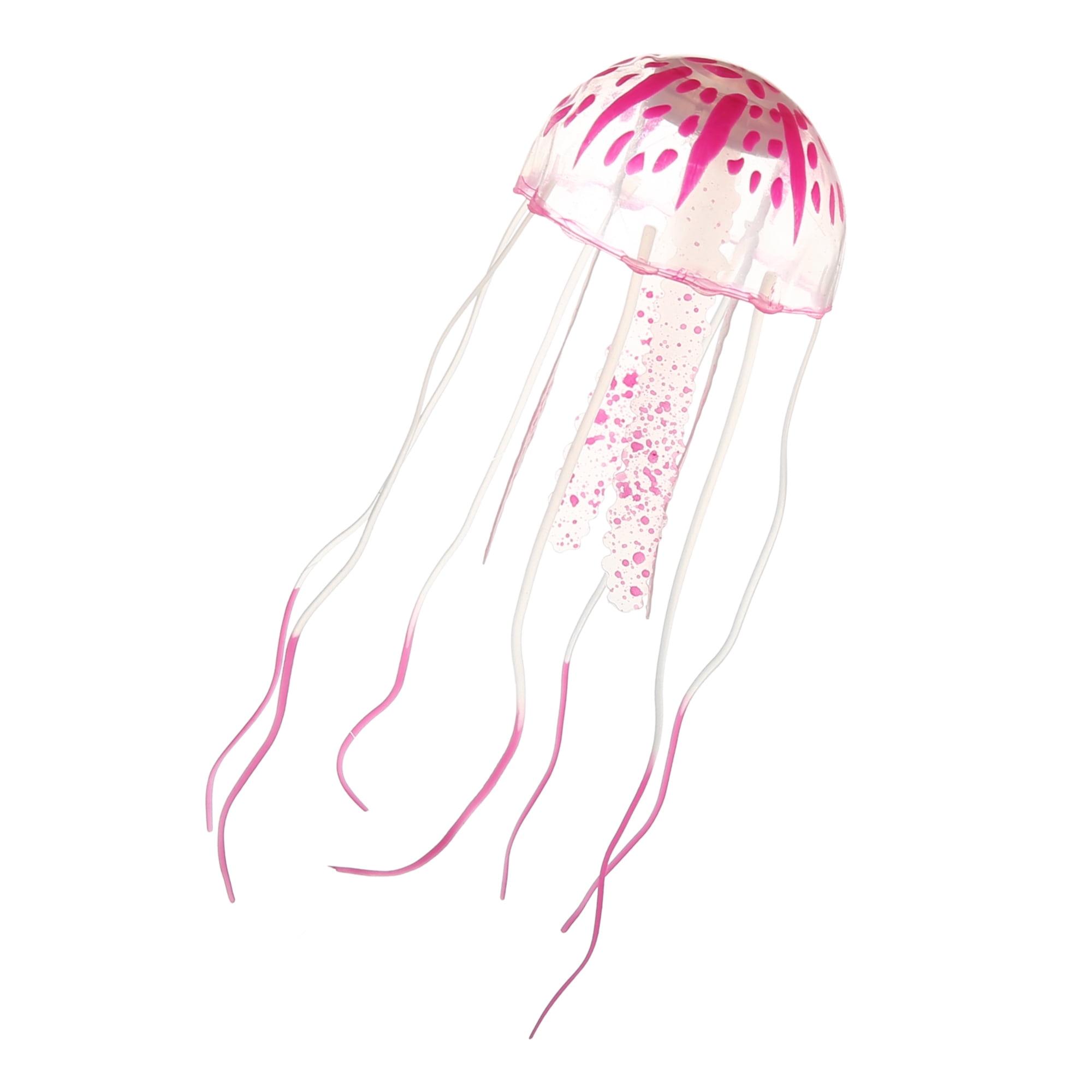 Unique Bargains Aquarium Jellyfish Glow Decoration with Suction Cup 2.3"x5.9" Pink
