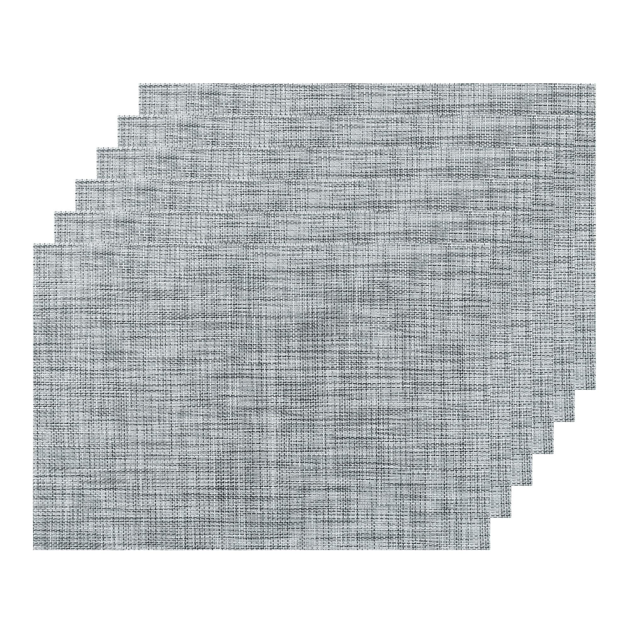 Unique Bargains Durable Placemats for Dining Table, Resistant Kitchen Place Mats Set of 6 Grey White 18" x 12"