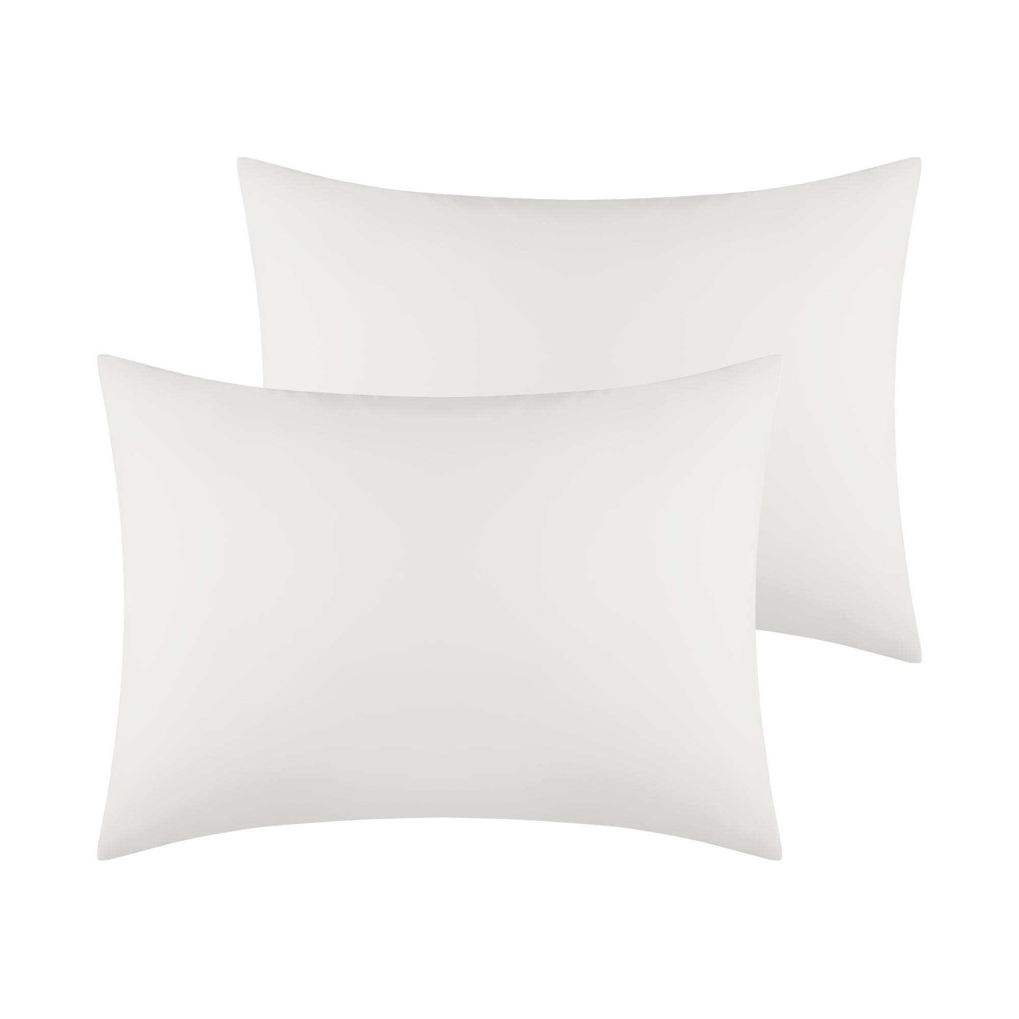 White Cotton and Polyester Queen Pillowcases Set of 2