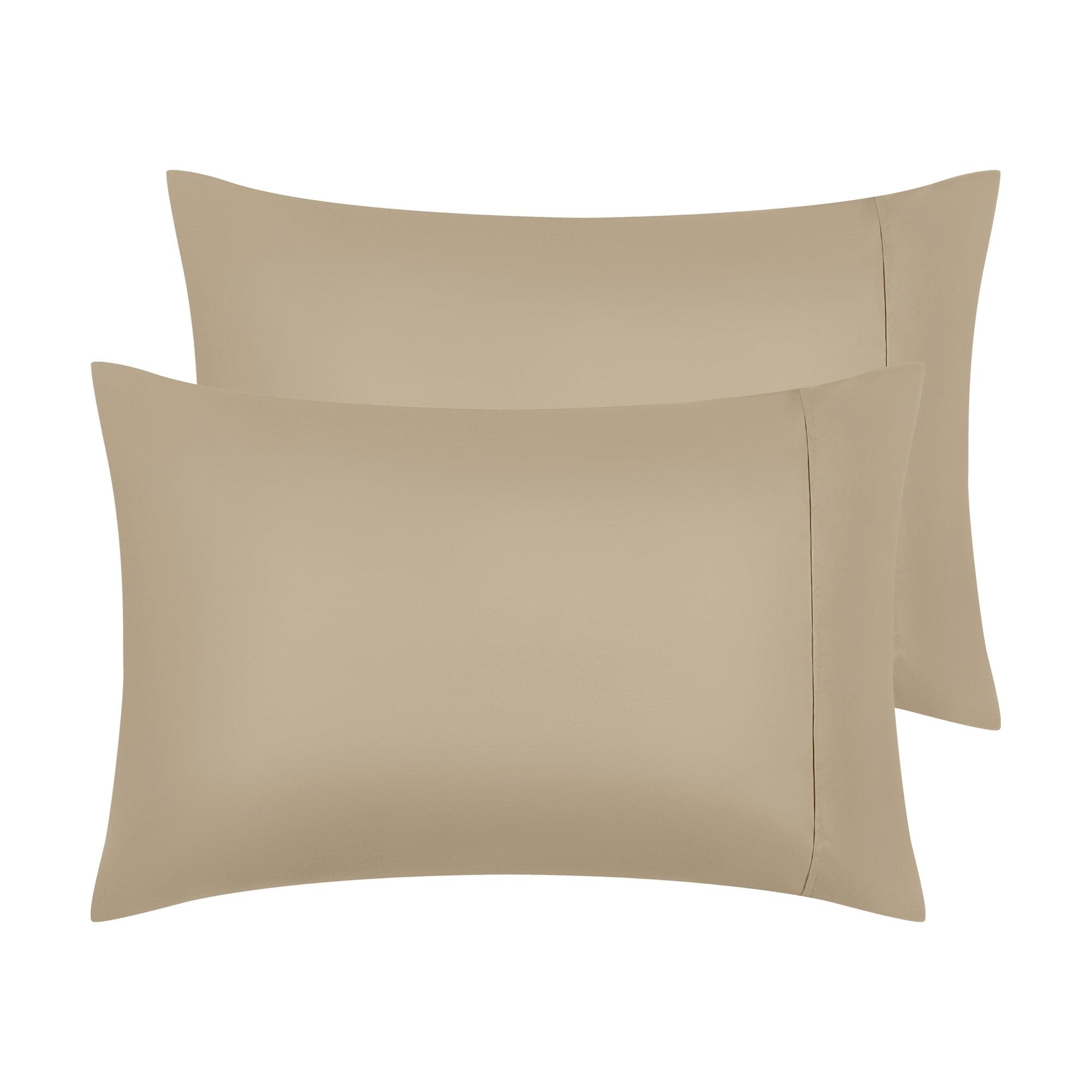 Unique Bargains Pillow Cases with Envelope Closure Pillow Covers 2 pcs Queen Camel