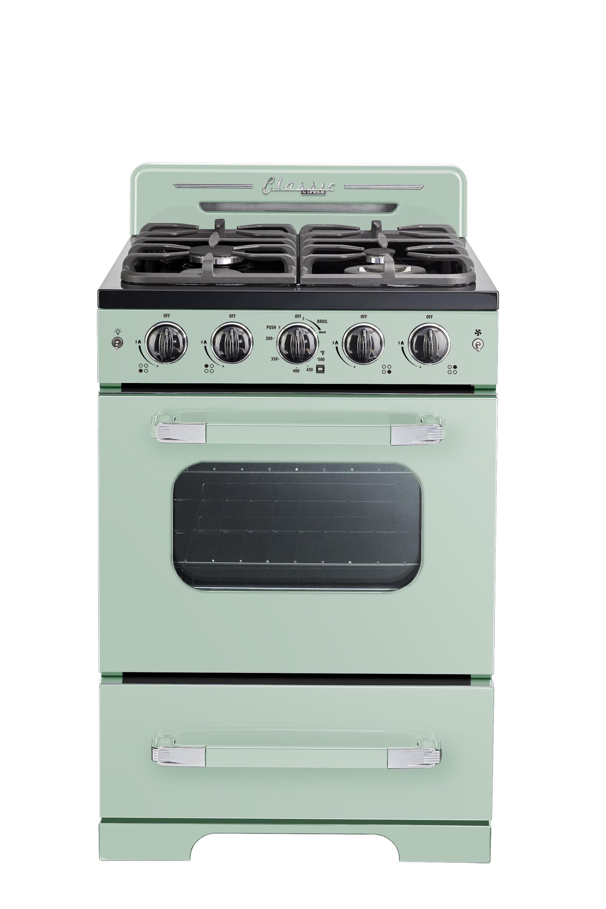 Unique Classic Retro 24" 2.9 cu/ft Freestanding Gas Range with Convection Oven and Sealed Burners