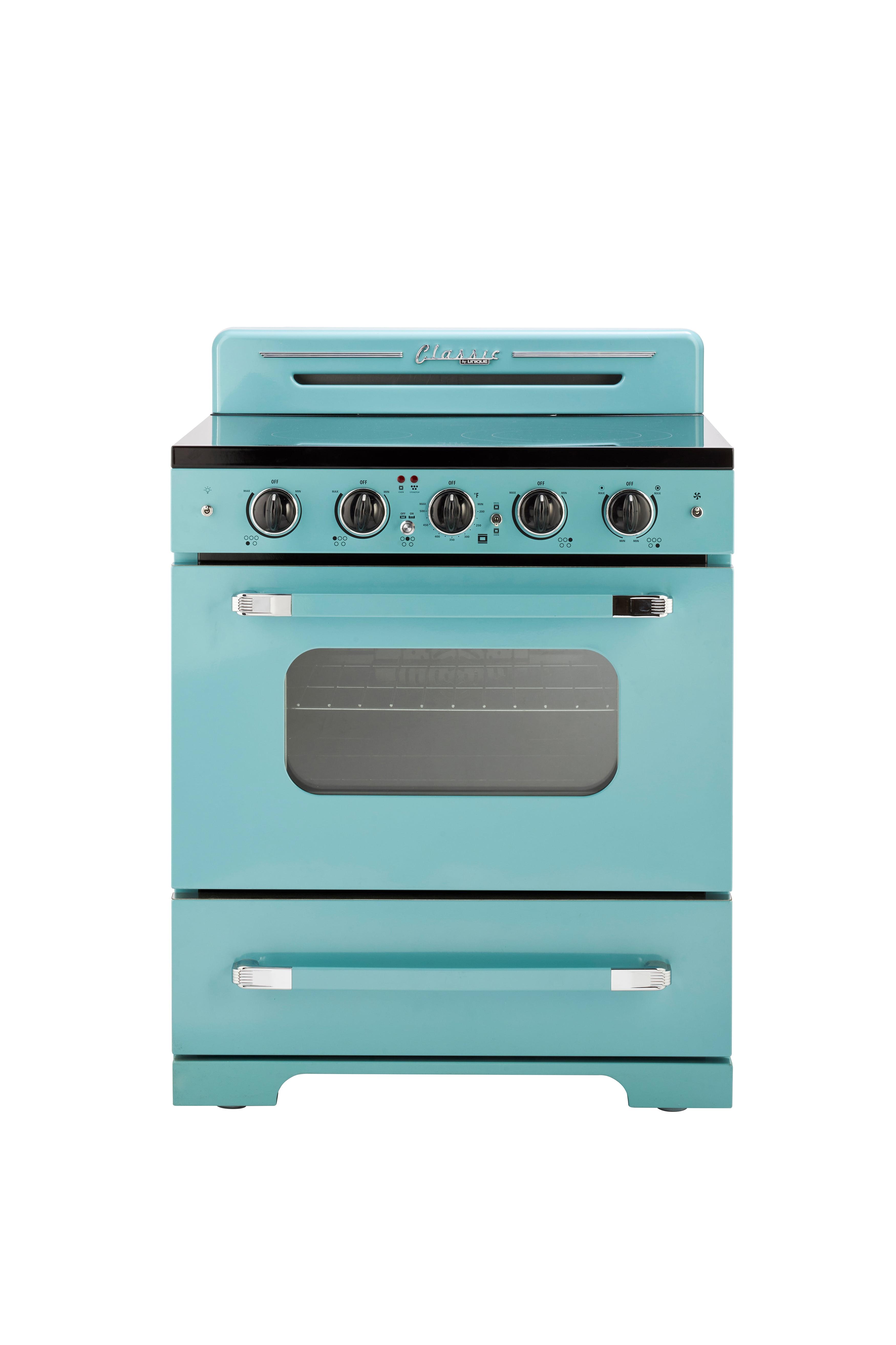 Classic Retro 30" 5 Element 3.9 cu. ft. Freestanding Electric Glass Top Range with Convection Oven