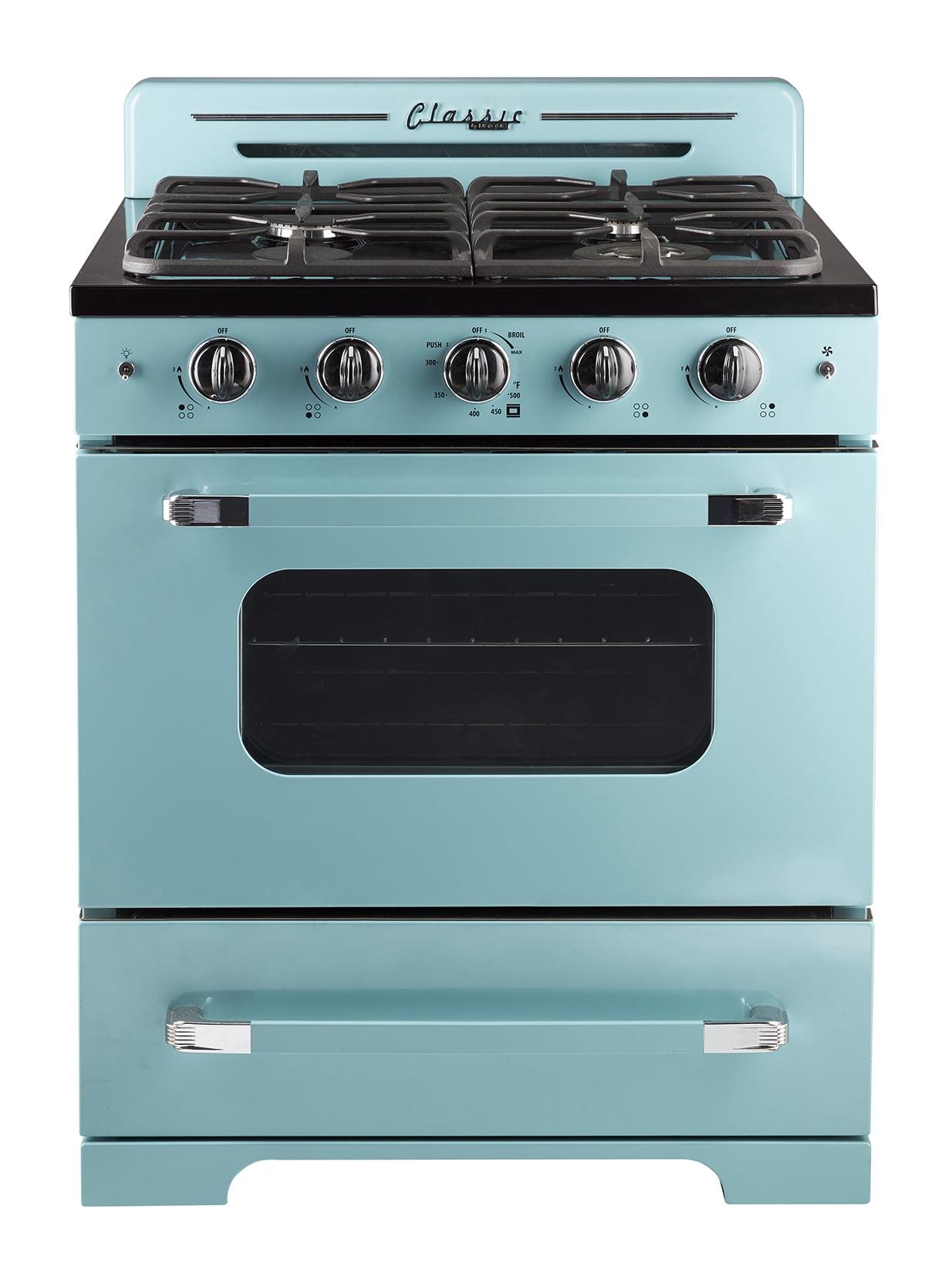 Ocean Mist Turquoise 30" Retro Freestanding Gas Range with Convection Oven