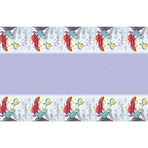 Unique Disney Ariel Rectangular Plastic Table Cover, blue/red/multicolor, 54" x 84"