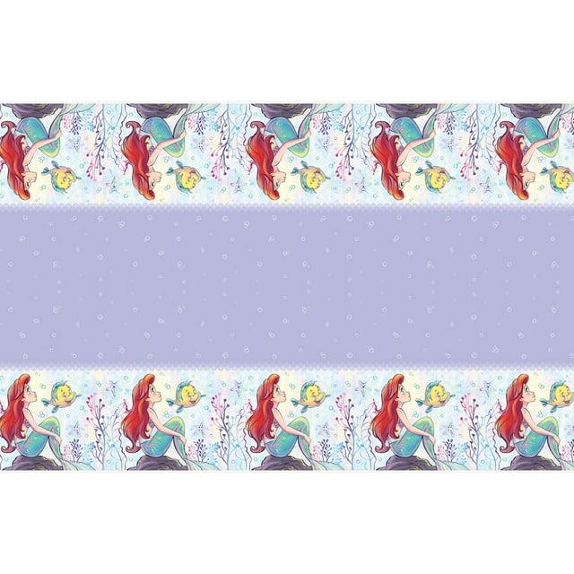 Unique Disney Ariel Rectangular Plastic Table Cover, blue/red/multicolor, 54" x 84"
