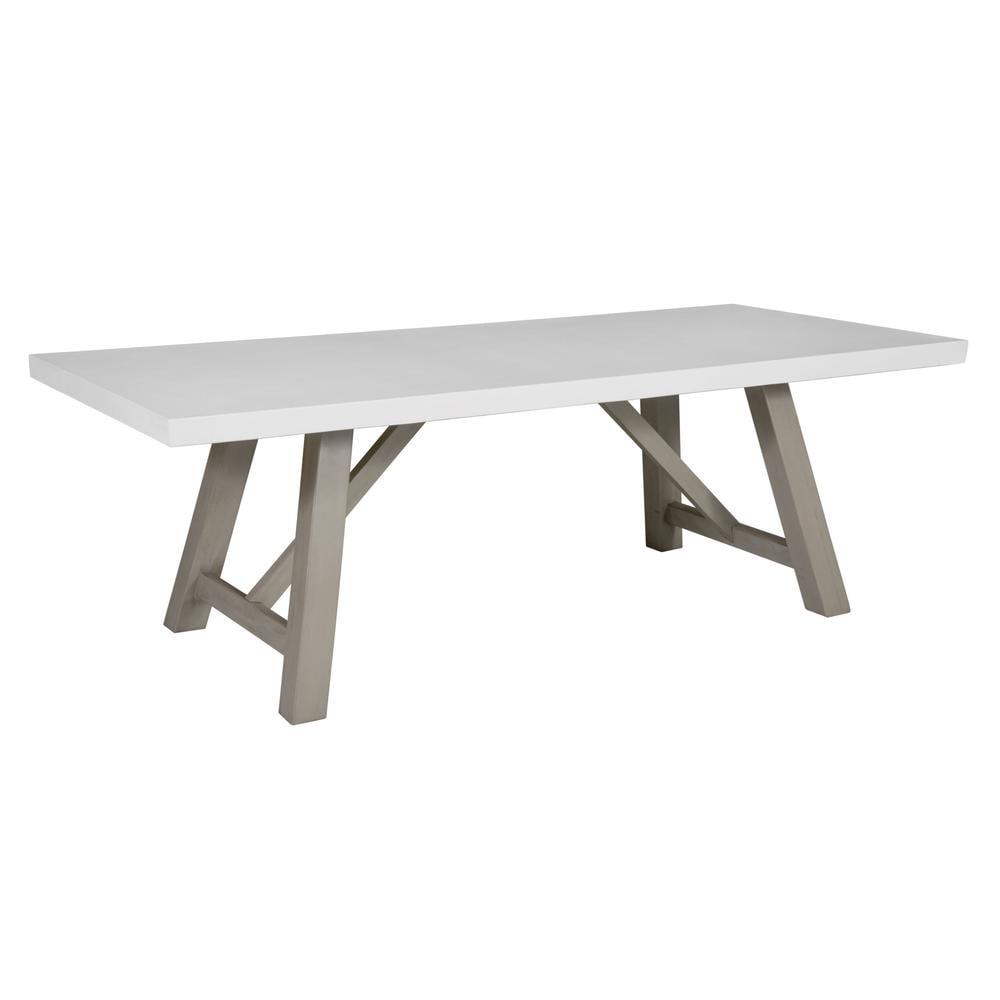 Unique Furniture Mills Rectangular Dining Table Concrete Top in Gray