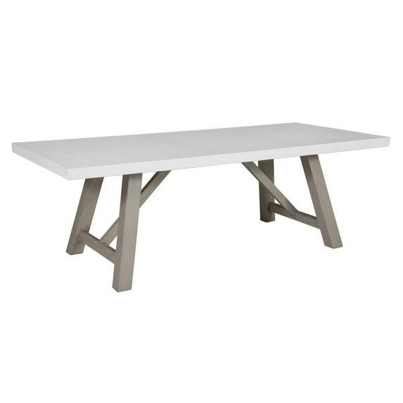Unique Furniture Mills Rectangular Dining Table Concrete Top in Gray