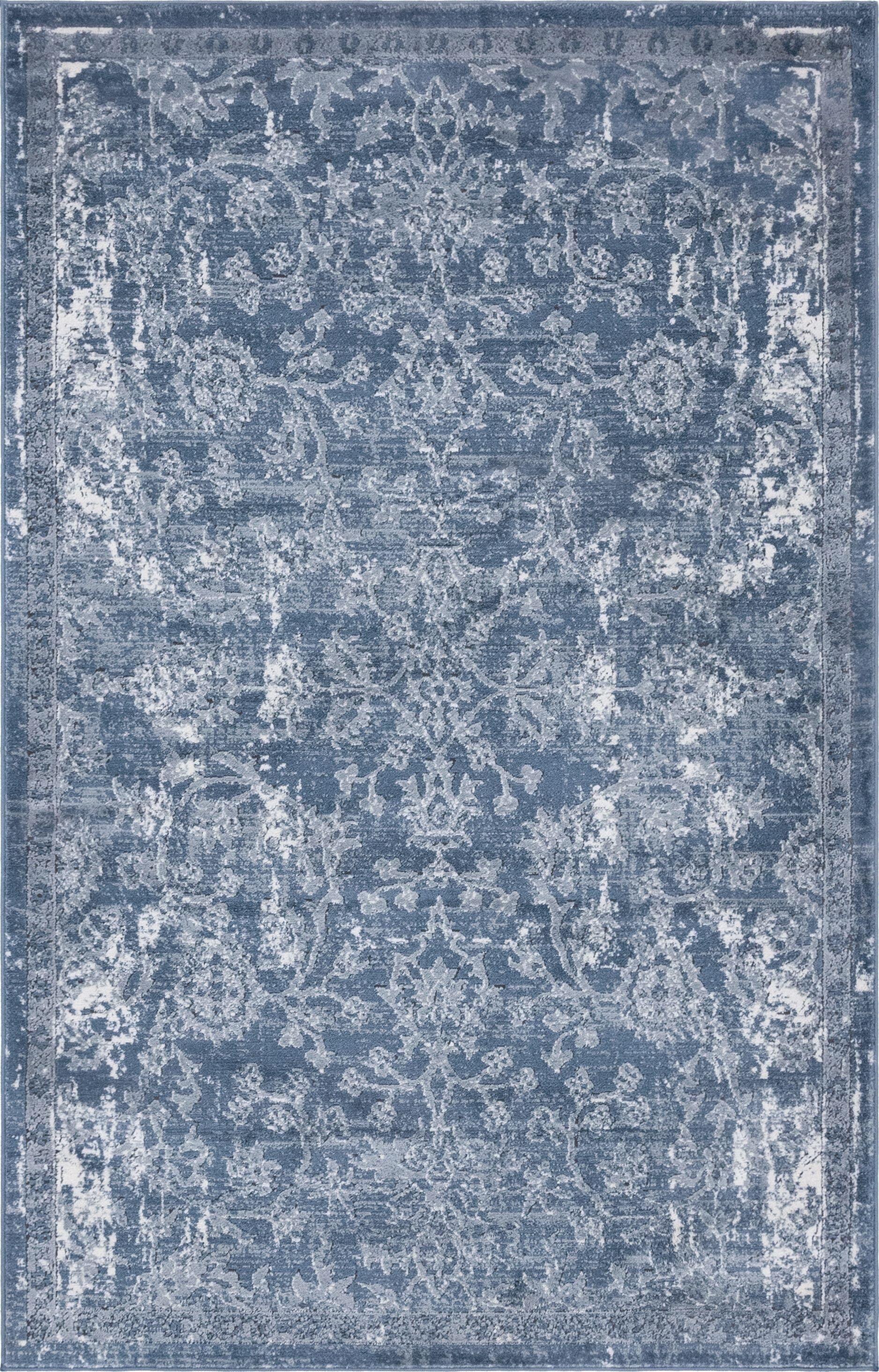 Unique Loom Portland Collection Area Rug - Albany (5' 3" x 8' Rectangle Blue/Ivory)