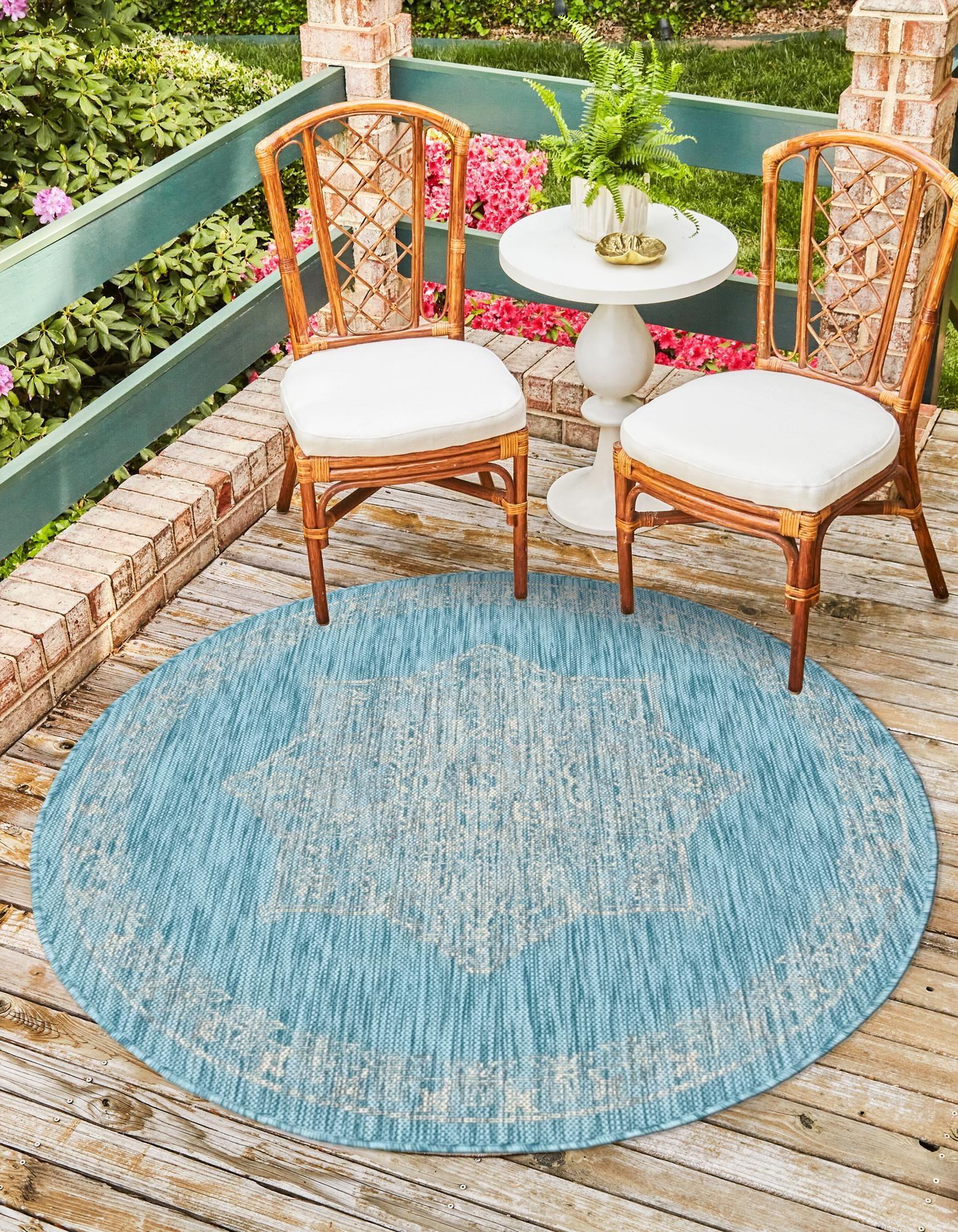 Unique Loom Outdoor Traditional Antique Medallion Woven Area Rug