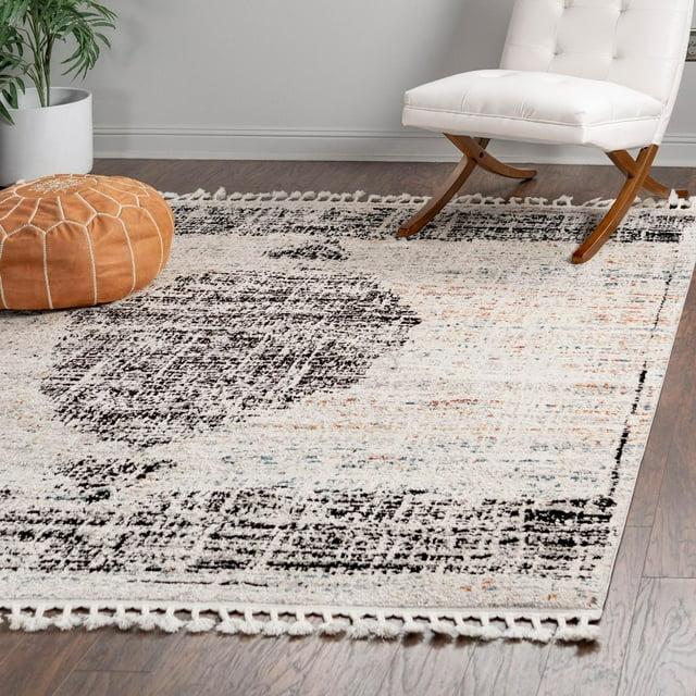 Unique Loom Aramis Collection Area Rug - Selif (12' Square Ivory/Cream)