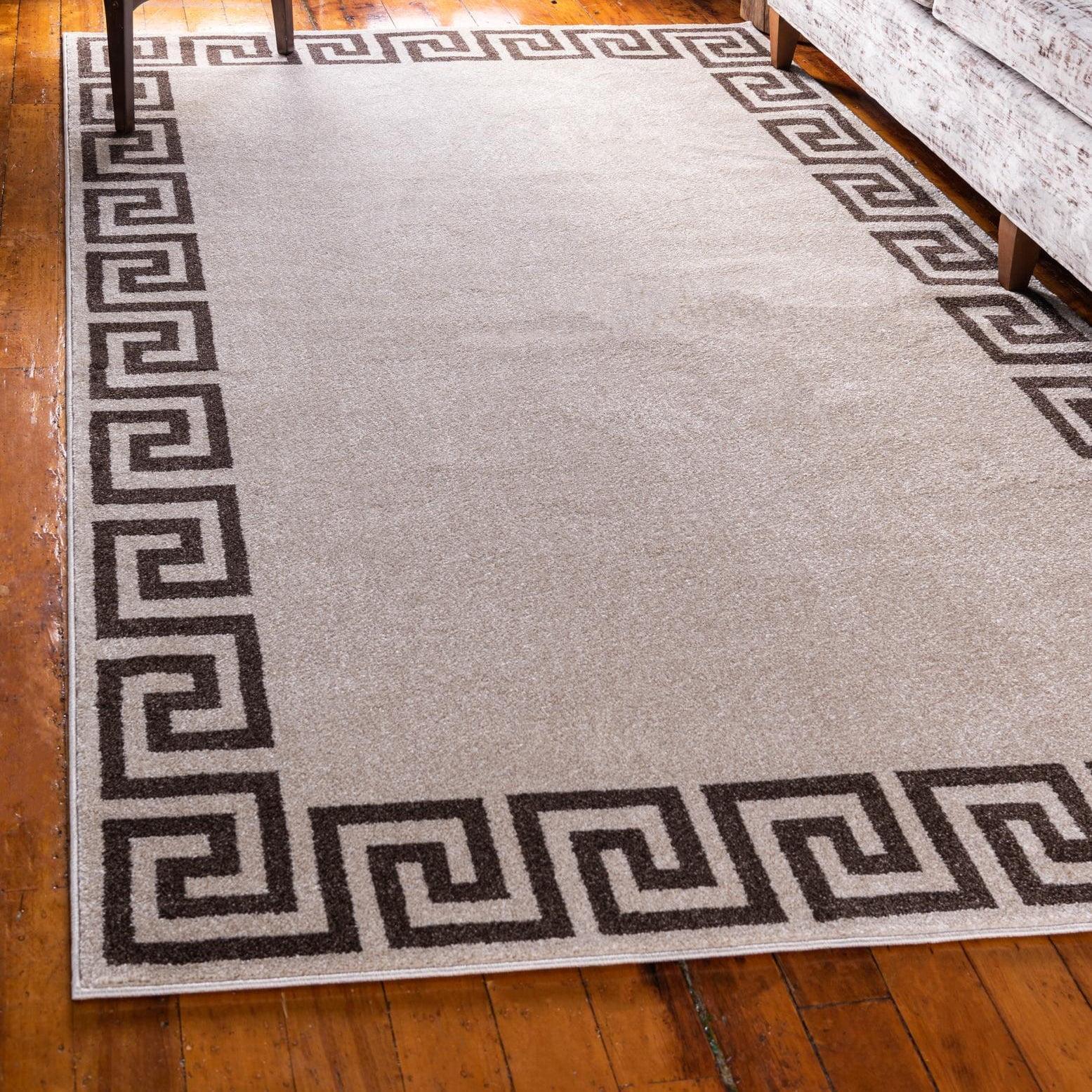 Unique Loom Athens Collection Area Rug - Modern (3' 1" x 5' 3" Rectangle Beige and Brown/Beige)