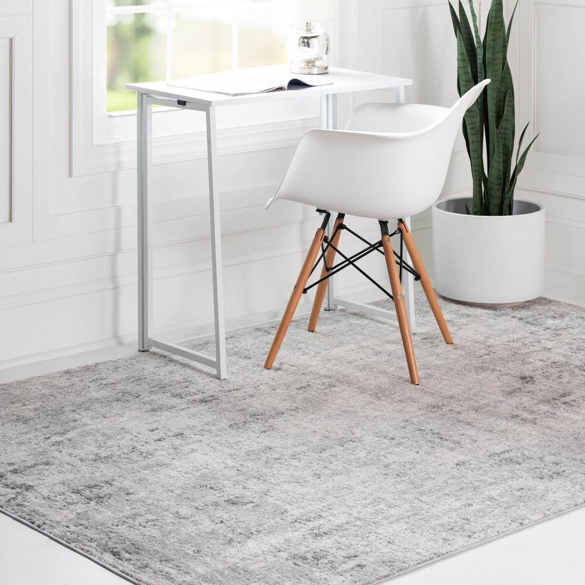 Unique Loom Caspian Collection Area Rug - Baku (9'  x 12' 2" Rectangle Gray/Silver)