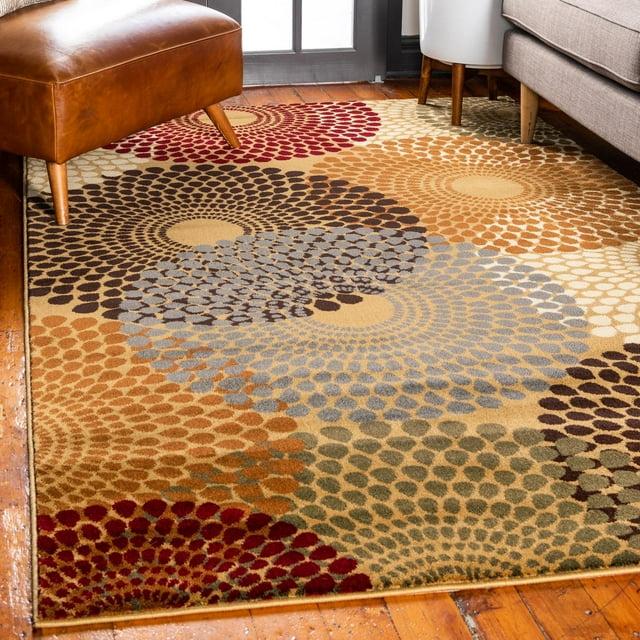 Unique Loom Barista Collection Area Rug - Java (5' 3" x 8' Rectangle Beige/Black)