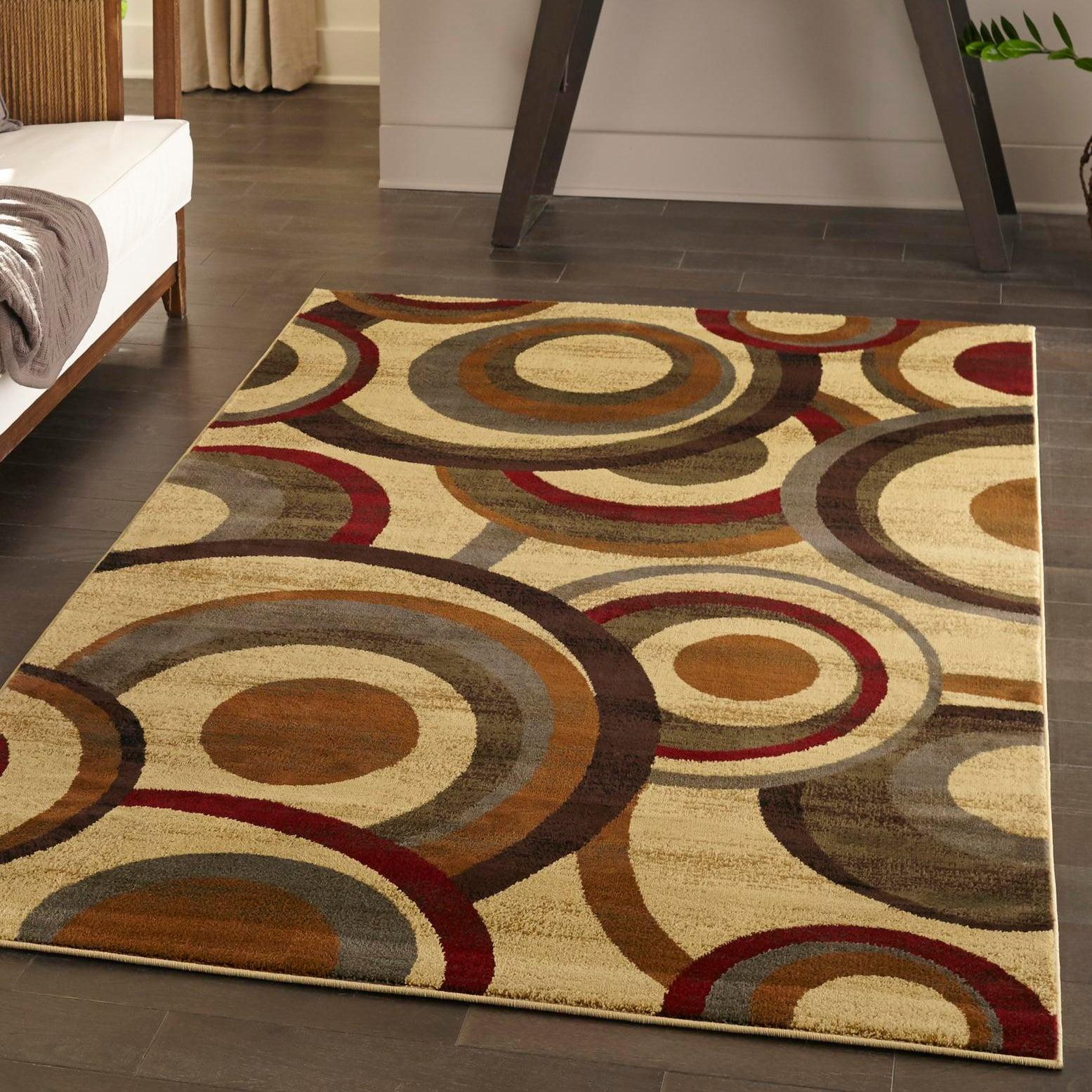 Unique Loom Barista Collection Area Rug - Kona (7' 10" x 10' Rectangle Beige/Black)
