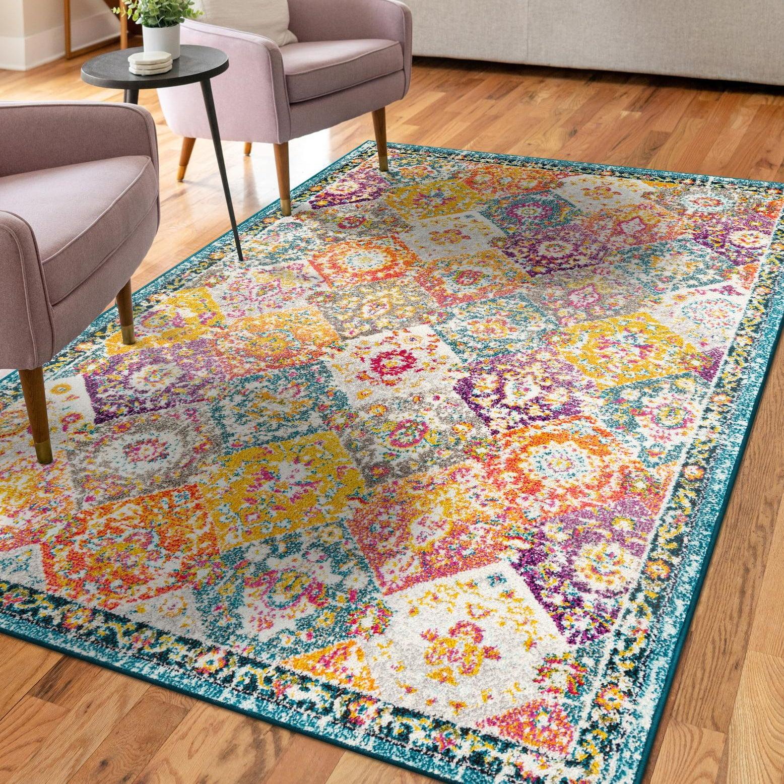 Unique Loom Penrose Collection Area Rug - Blake (5' 1" x 8' Rectangle Multi/Blue)