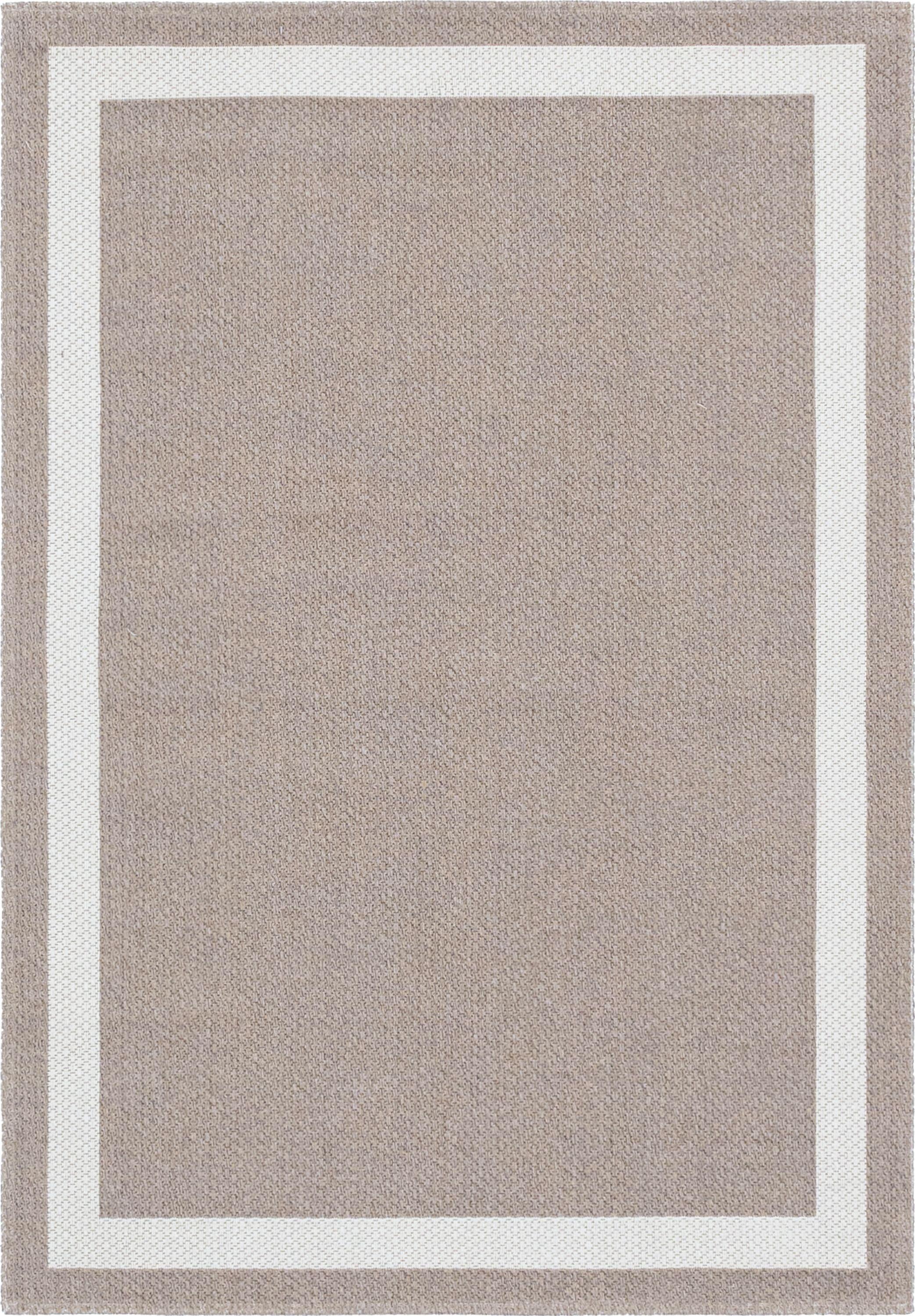 Taupe and Ivory 6' x 9' Flatweave Cotton Rug with Recycled Materials