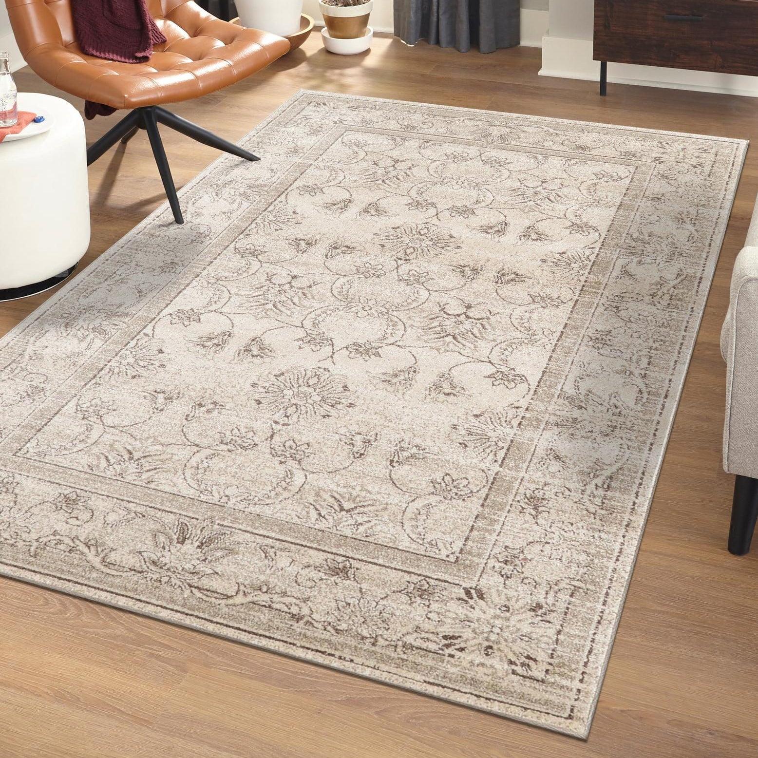 Unique Loom La Jolla Collection Area Rug - Botanica (9' x 12' Rectangle Ivory/Beige)