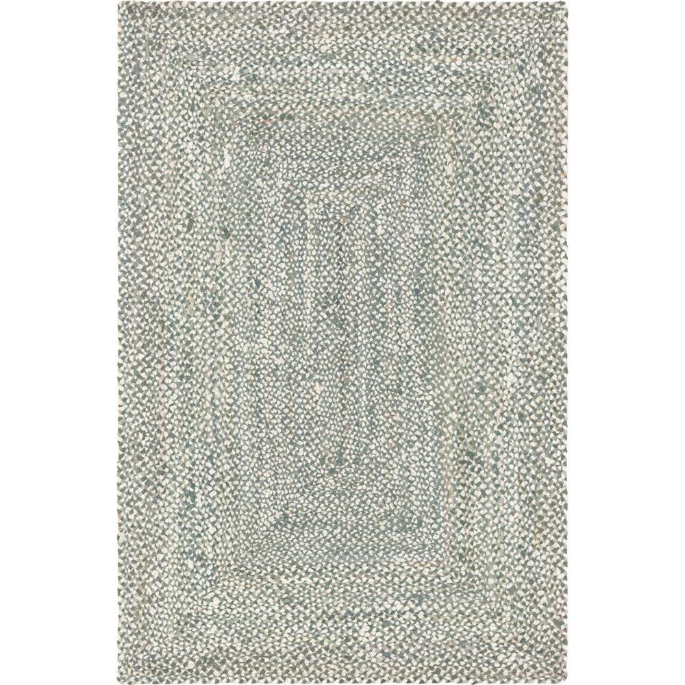 Handmade Gray Braided Cotton Stripe 6x9 Indoor Rug